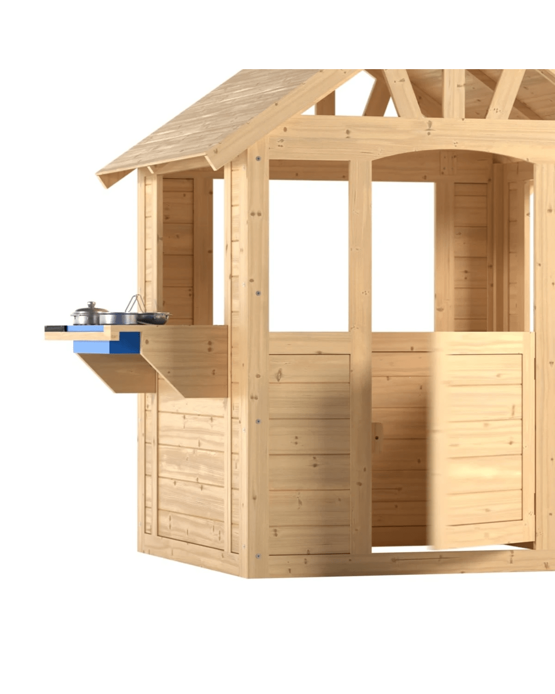 4 Activo Let's Go Play: Wooden Cubby House with Kitchen, 4 of 5