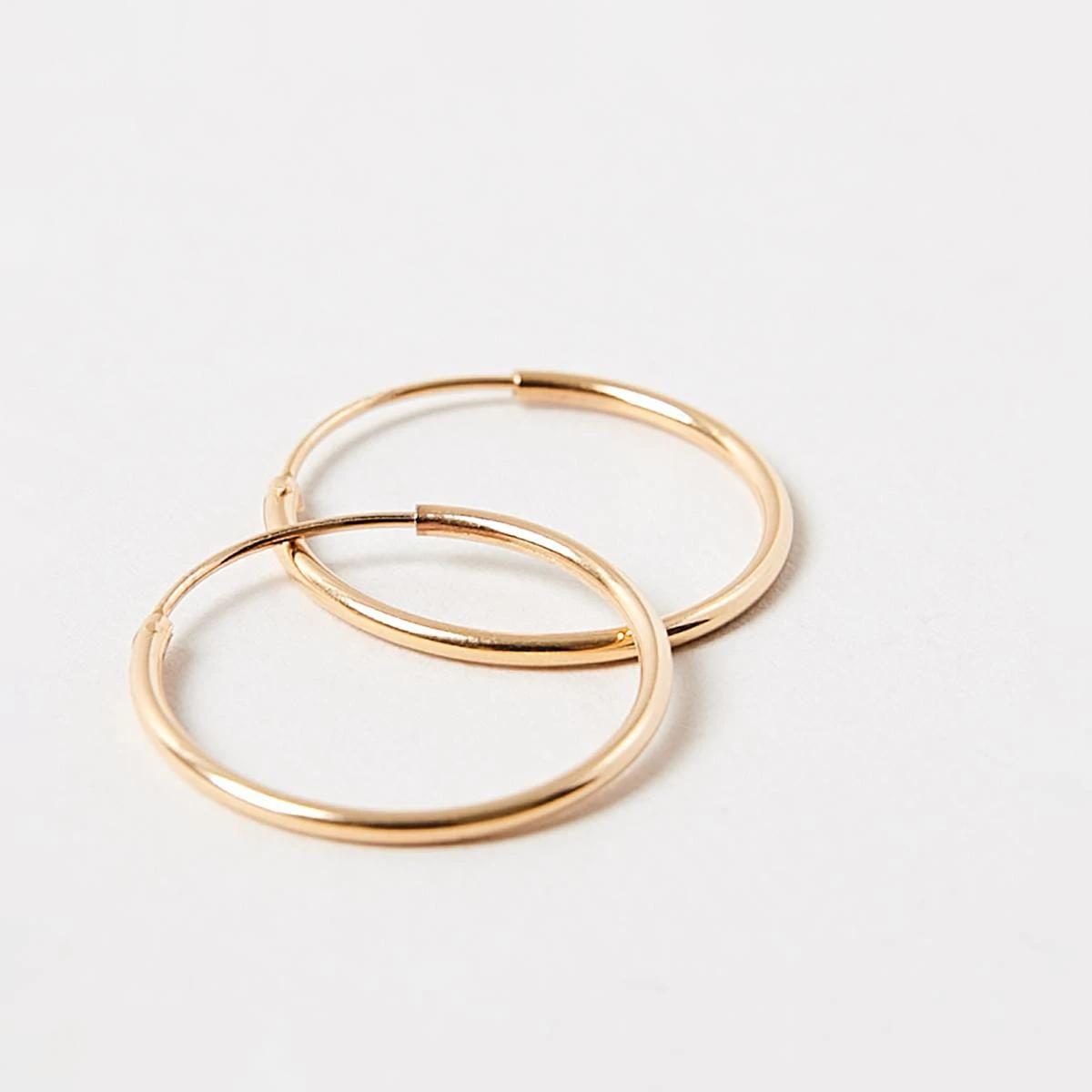 3 Gold Plated Sterling Silver Hoop Earrings - 20mm Gold, 3 of 6
