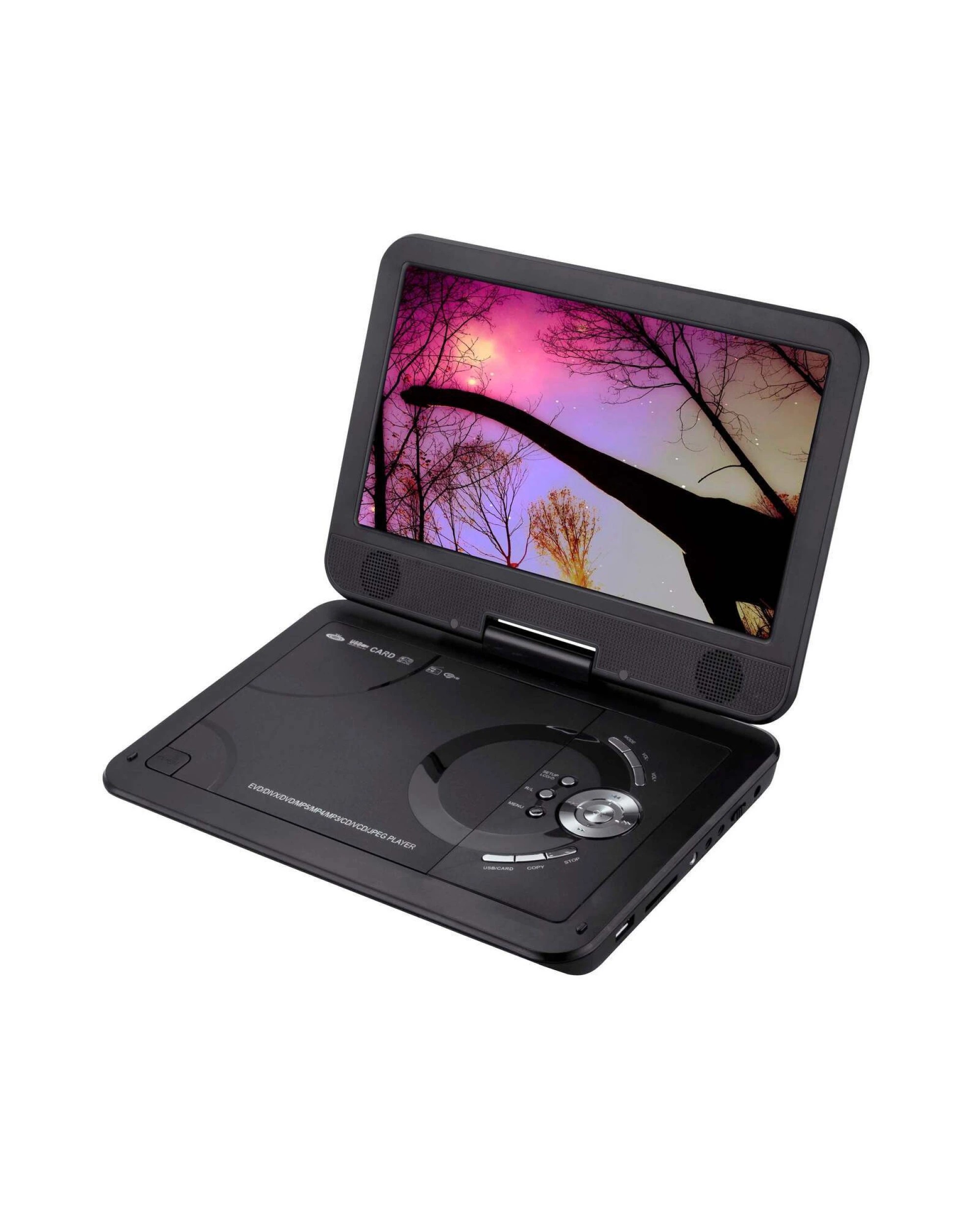 1 Lenoxx 10.1" Portable DVD Player w/ 270-Degrees Swivel-Screen & Rechargeable, 1 of 7