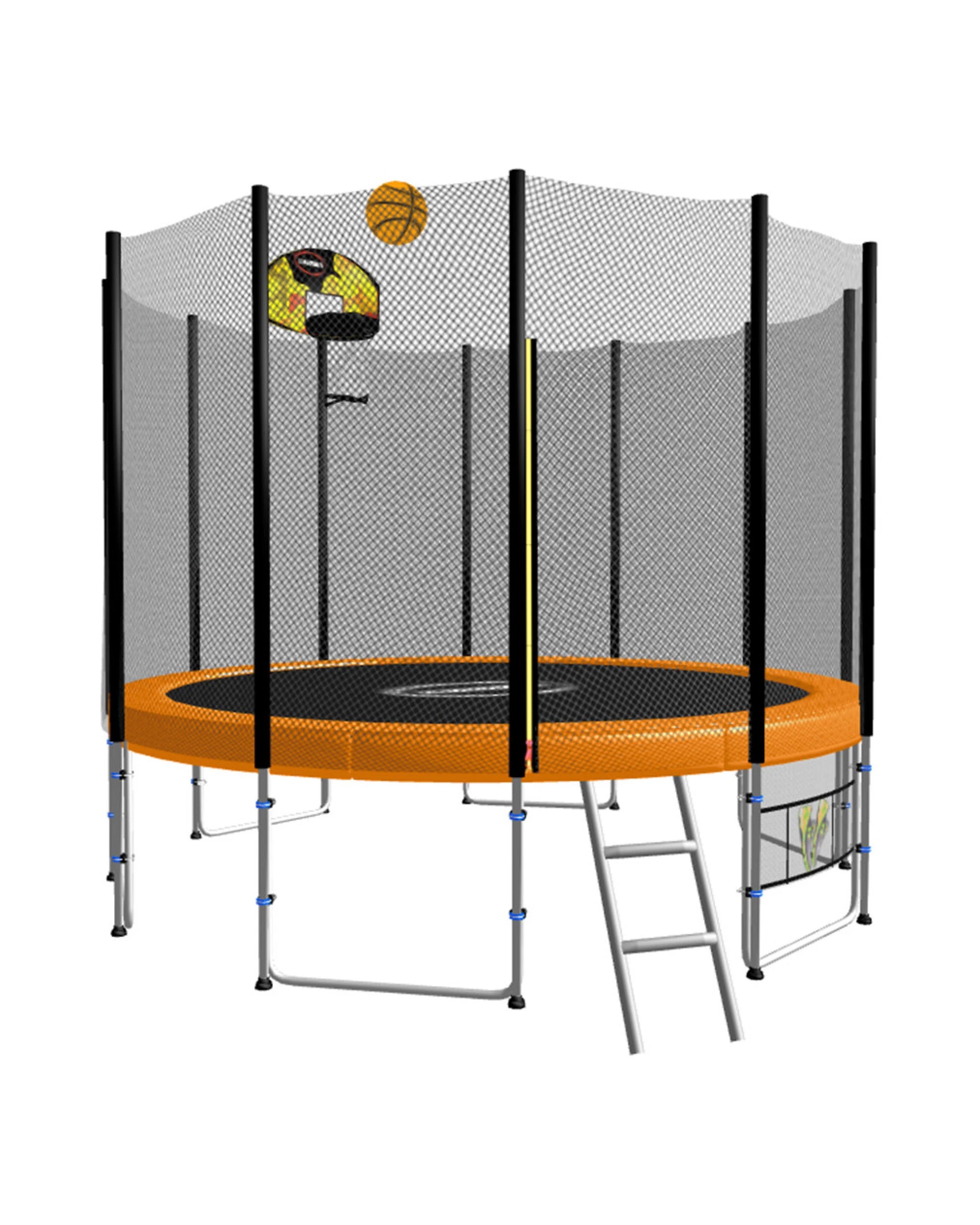 1 Kahuna Blizzard 12 ft Trampoline with Basketball Set - Orange, 1 of 10