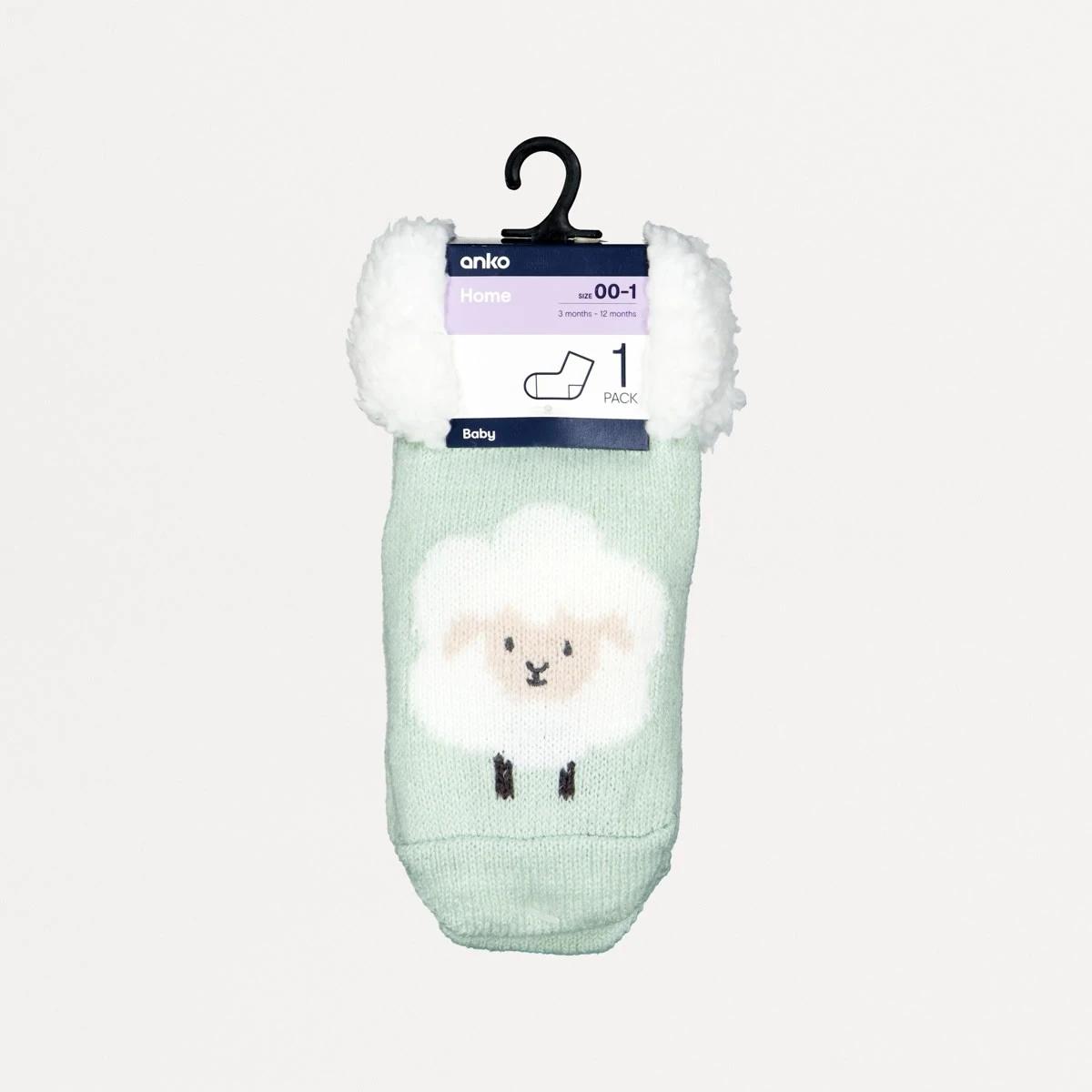 2 Home Socks Grn Sheep, 2 of 2