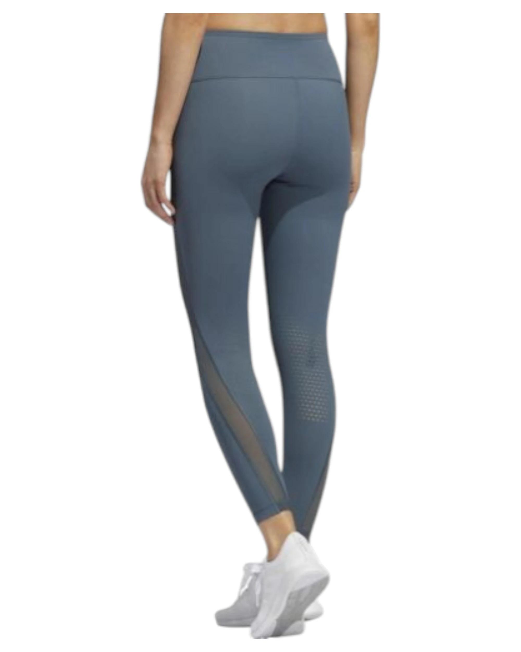 7 Adidas Womens Blue Heat Training Sport Leggings LEGACY BLUE, 7 of 7