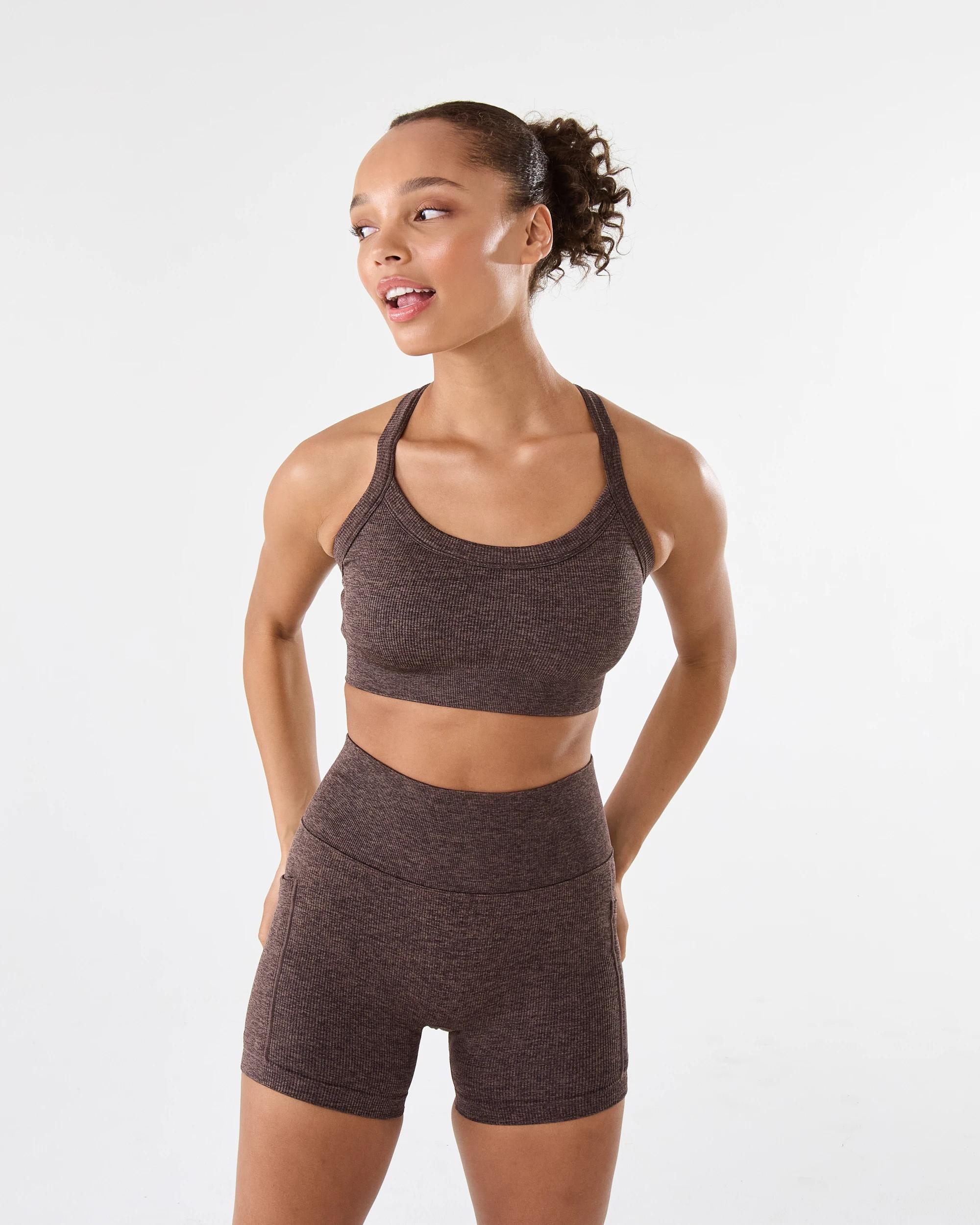 9 Active Womens Seamfree Support Crop Top Drk Espres, 9 of 9