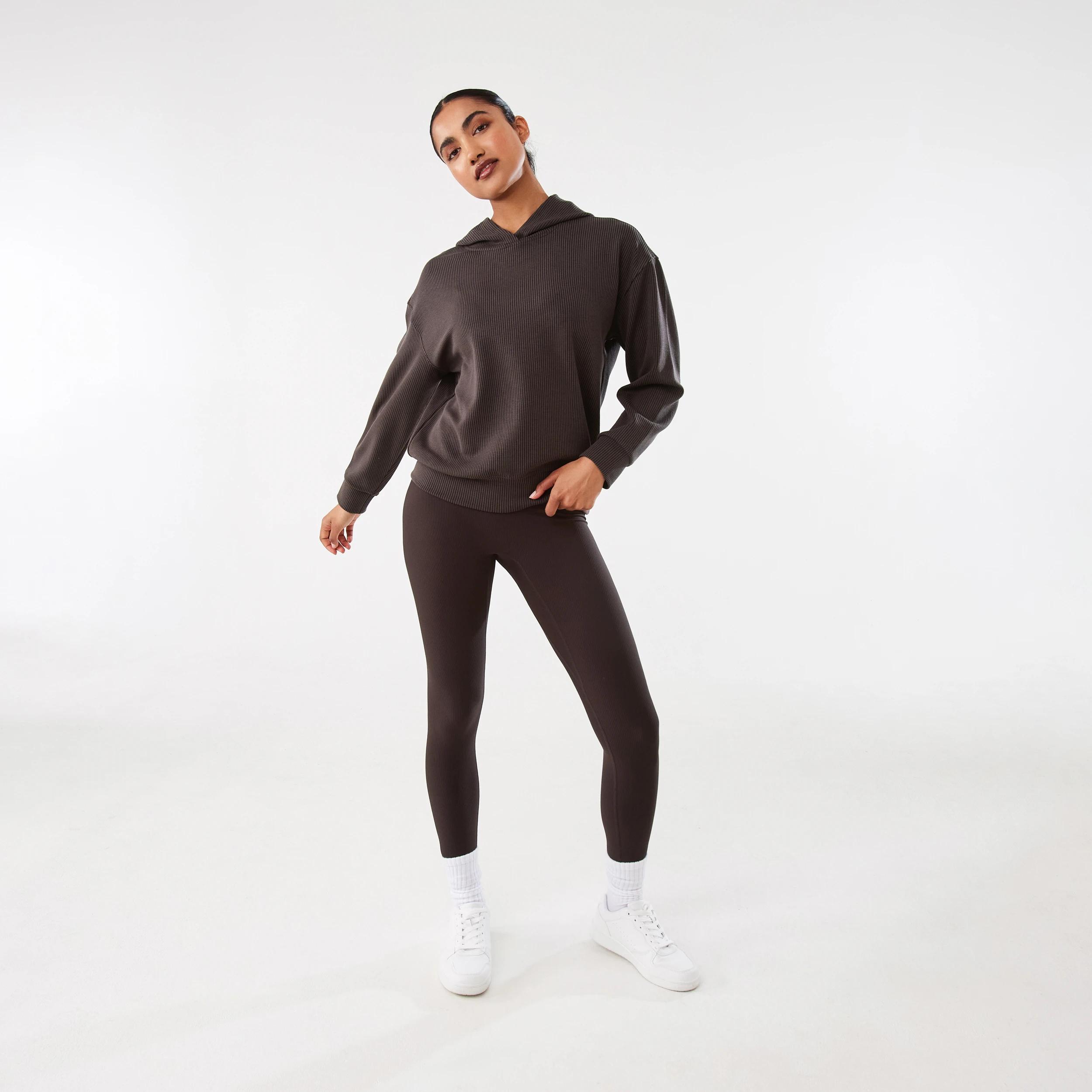 2 Active Womens Rib Leggings TUSCAN BROWN, 2 of 5