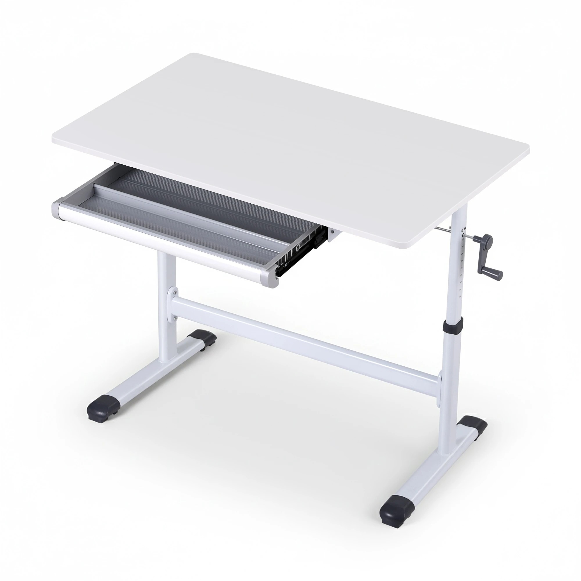 1 Artiss Standing Desk Height Adjustable Workstation Computer Desks Study 100CM - White, 1 of 8