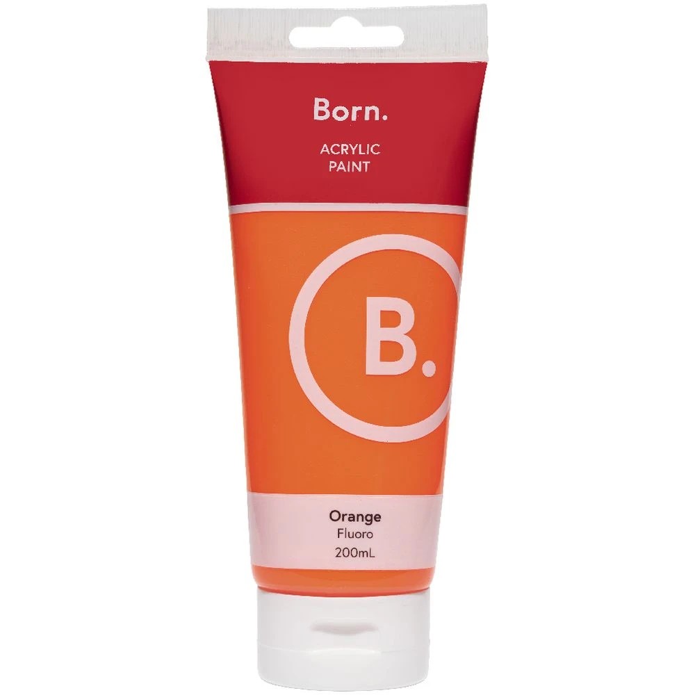 2 Born Acrylic Paint 200mL Fluoro Orange, 2 of 3