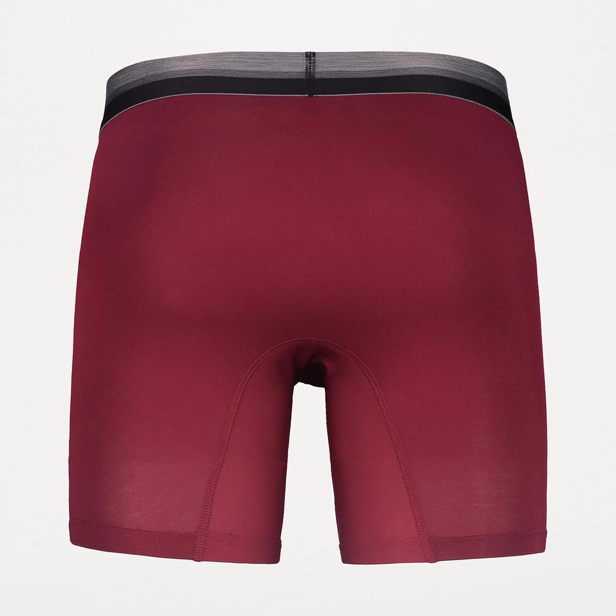 6 Anti-ride Mid Length Bamboo Blend Trunks Biking Red, 6 of 7