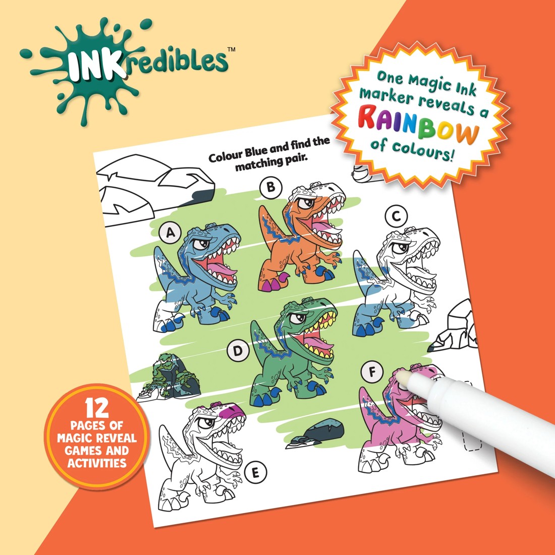 3 INKredibles Jurassic World Explorers Mess Free Magic Ink Pictures! - Book, 3 of 5