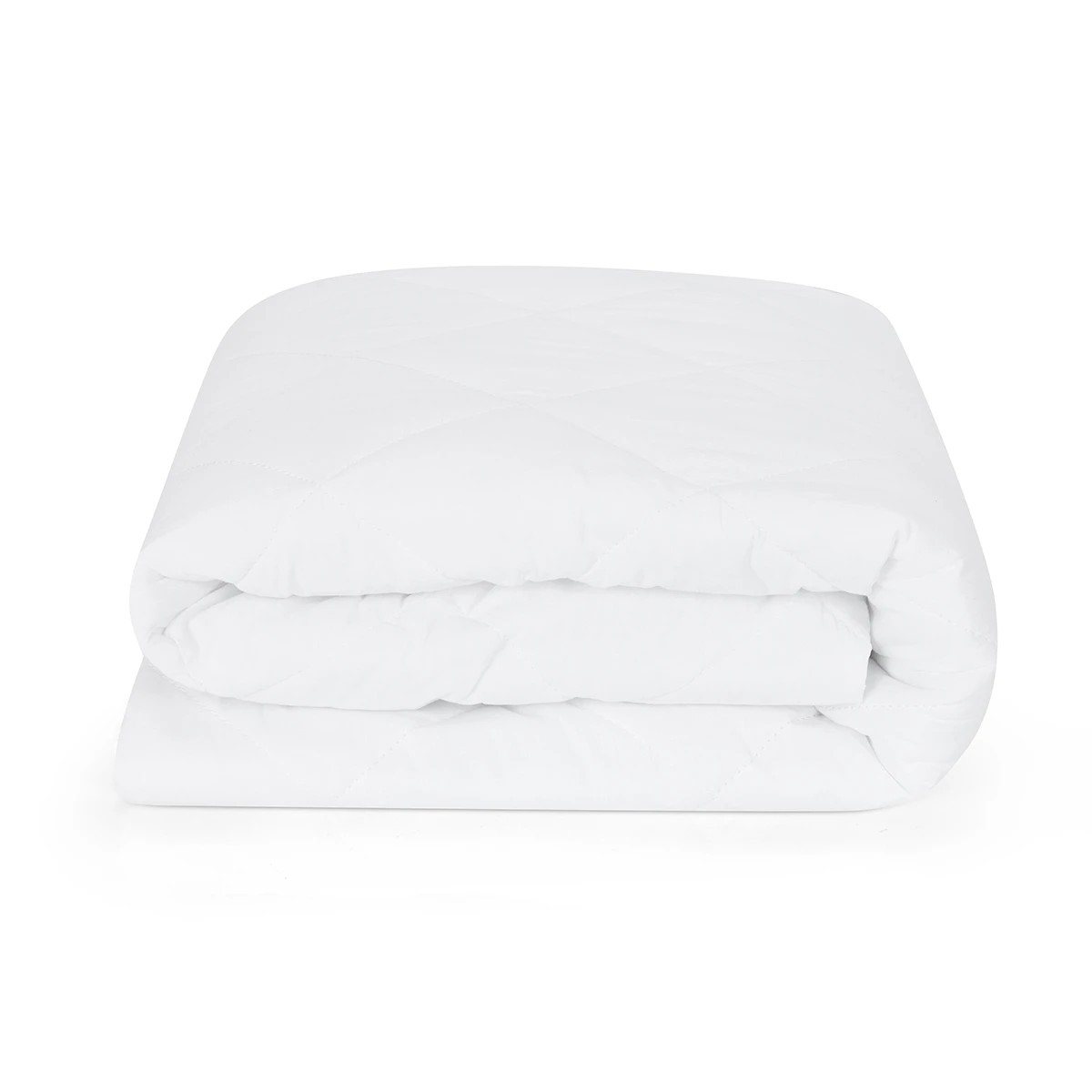 2 Cotton Top Fitted Mattress Protector - King Single Bed, White, 2 of 4