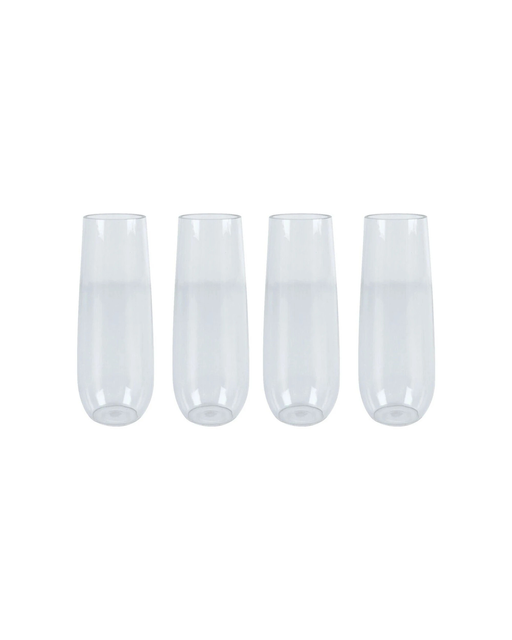 1 Wildtrak Stemless Champagne Flute 4PK Tritan Plastic 266ml Shatterproof - Plain, 1 of 5