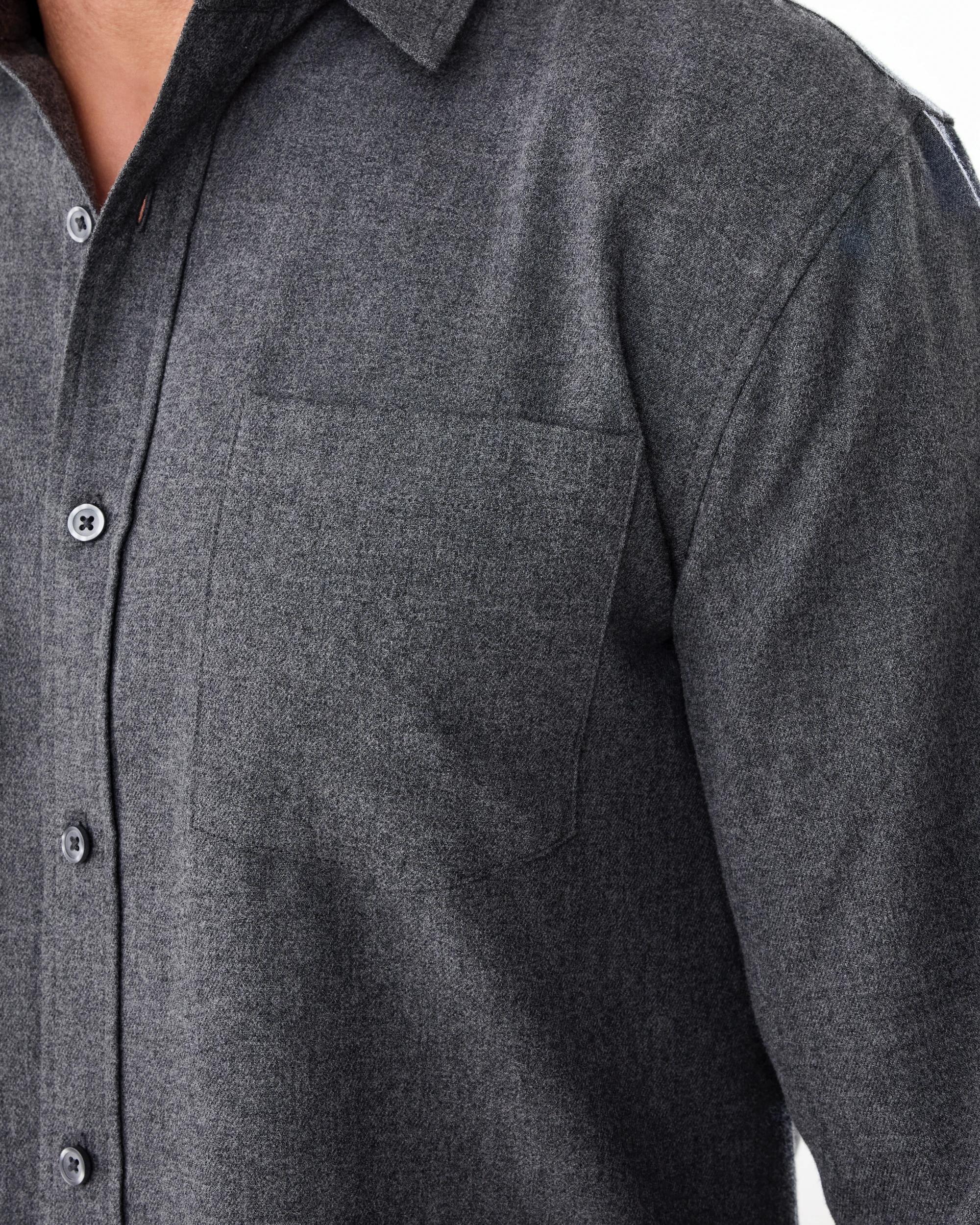 7 Long Sleeve Brushed Shirt Gry Charc, 7 of 8