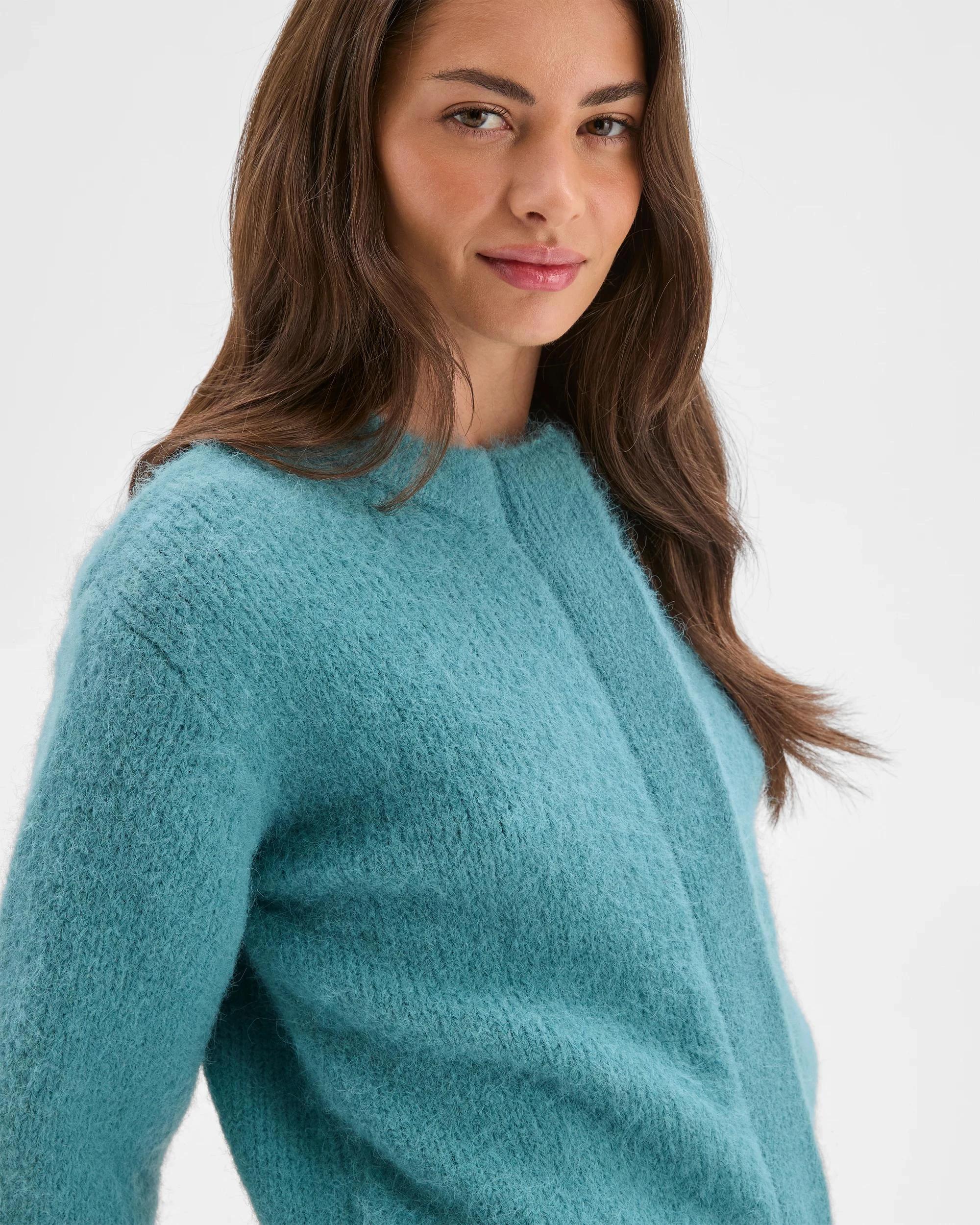 4 Target Petites Plush Knit Cardigan ARCTIC BLUE, 4 of 7