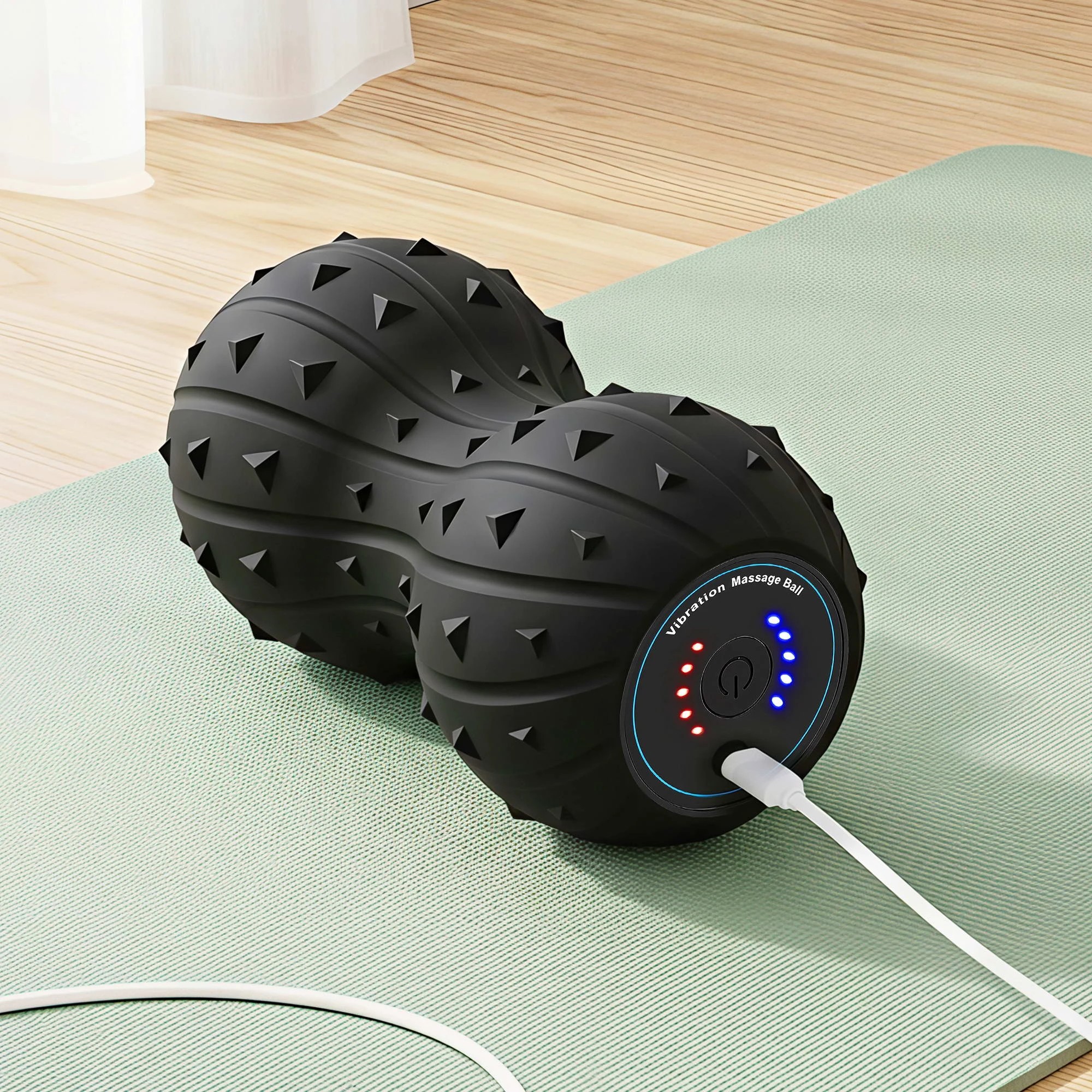 7 Everfit Electric Vibrating Peanut Massage Ball 5 Adjustable Level Deep Muscle Recovery Home Gym - Black, 7 of 7