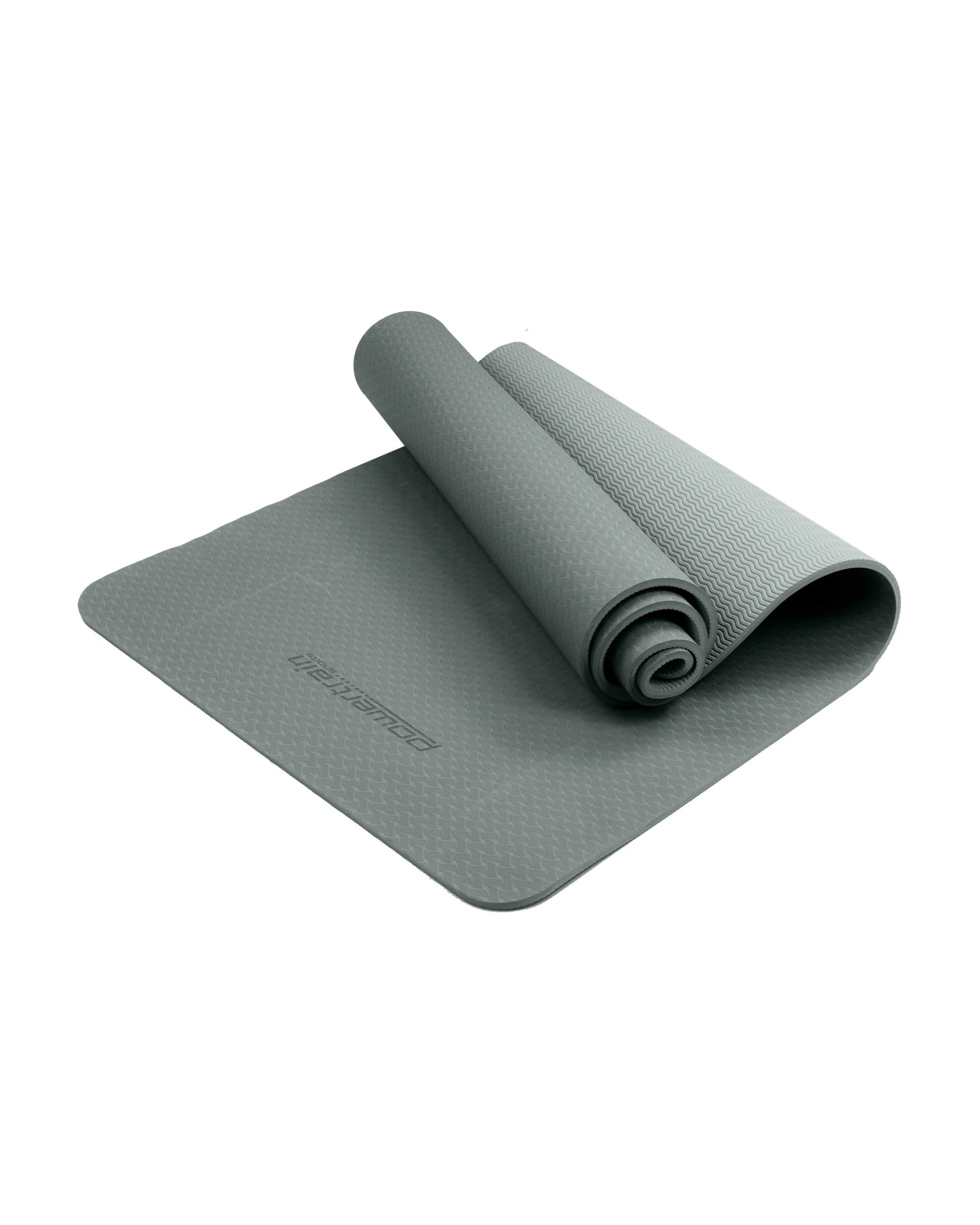 4 Powertrain TPE Pilates Exercise Yoga Mat Workout 6mm Home Gym 183cm - Grey, 4 of 7