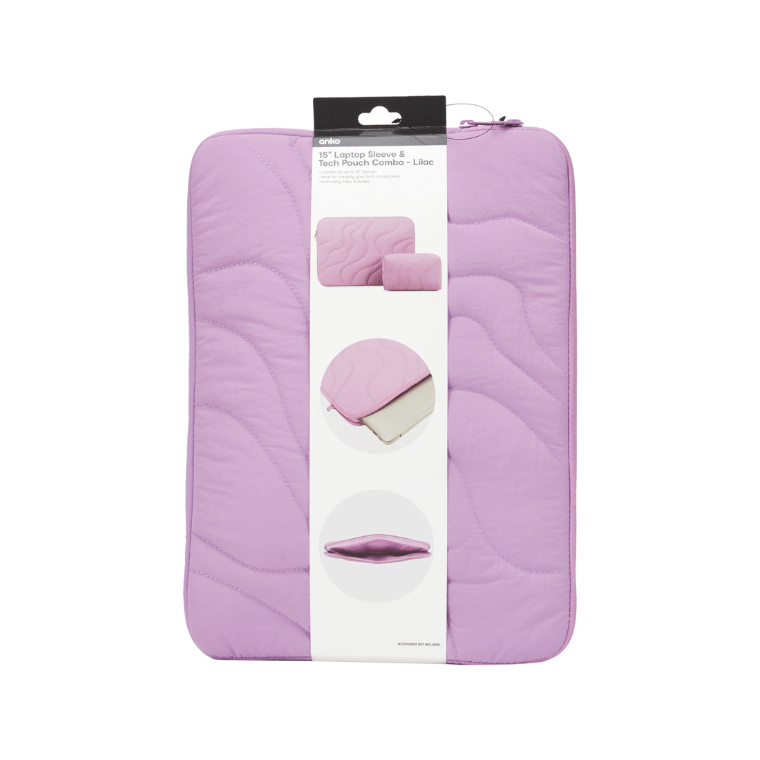 7 15in. Laptop Sleeve and Tech Pouch Combo. - Lilac, 7 of 7