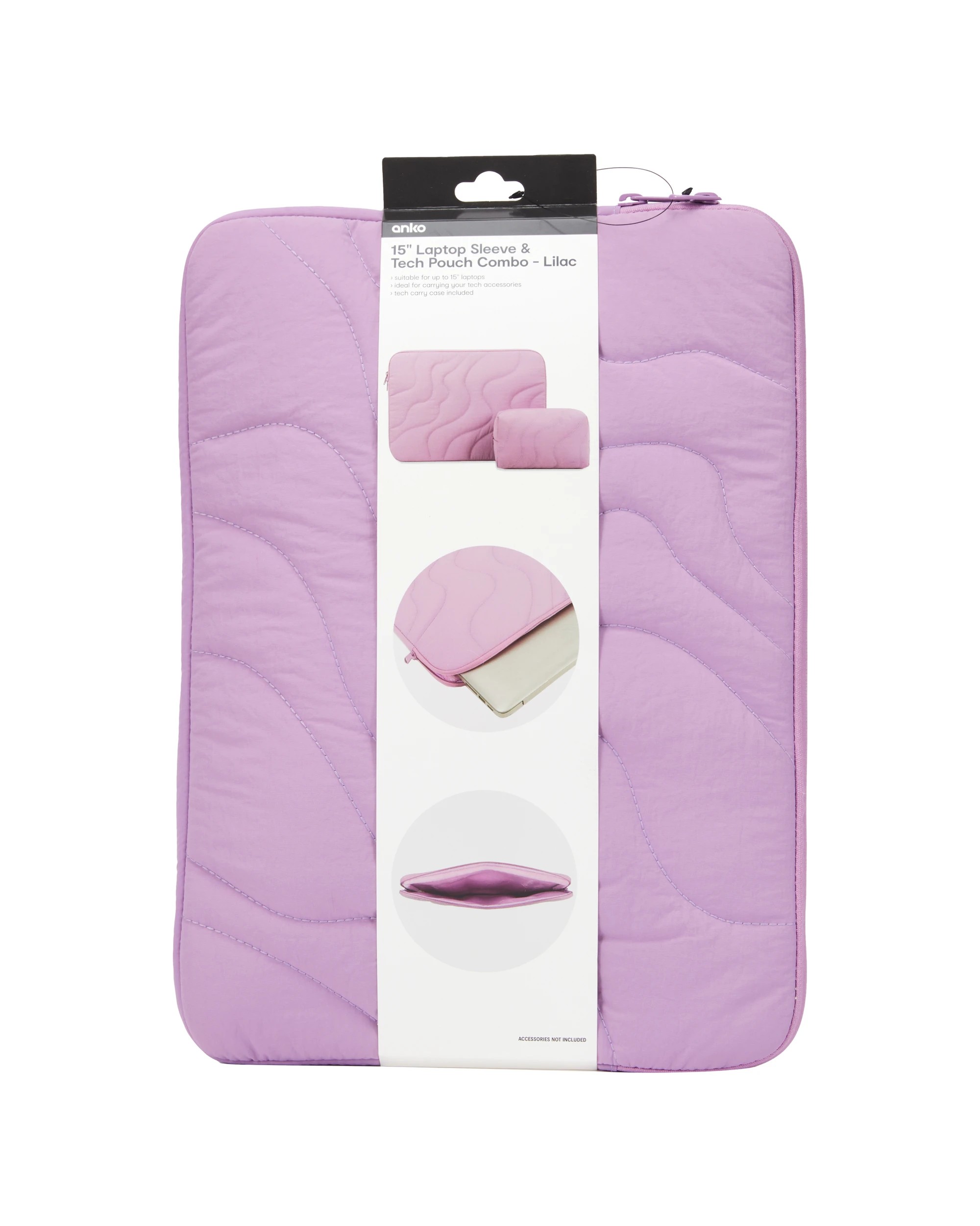 7 15in. Laptop Sleeve and Tech Pouch Combo. - Lilac, 7 of 7