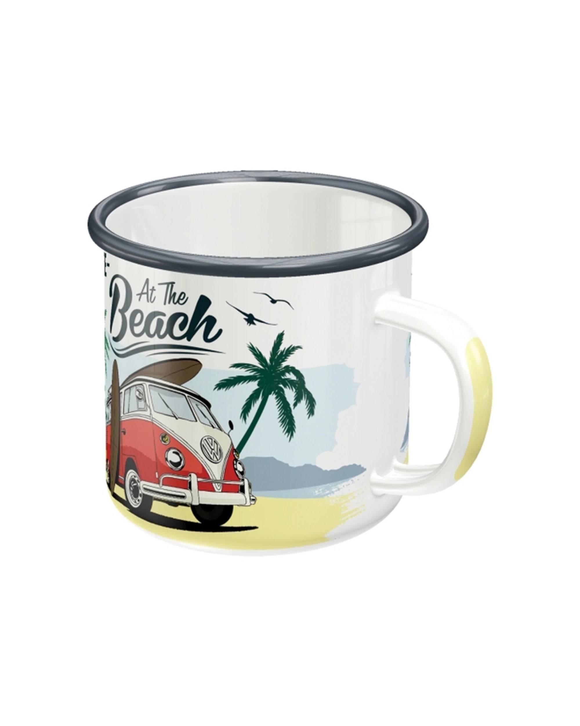 2 Nostalgic-Art Enamel Mug 360ml Mug -  VW Bulli Beach Theme Design - Multi, 2 of 4
