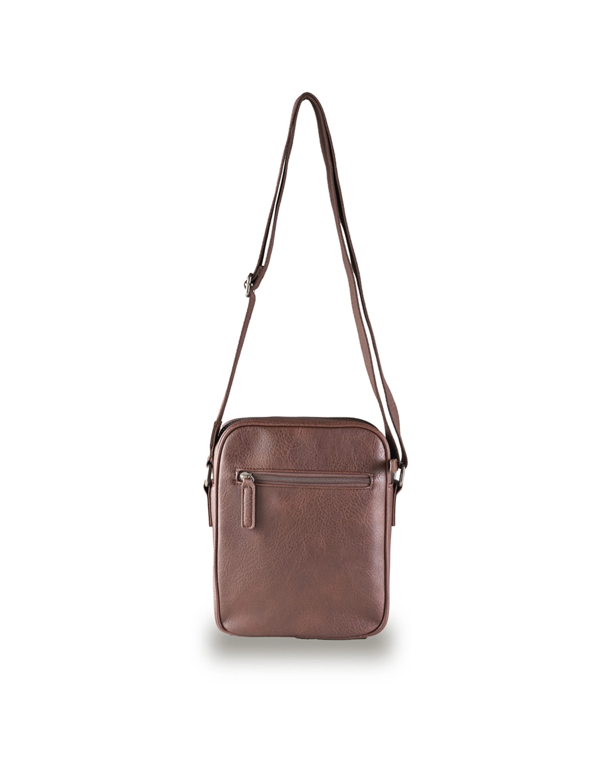 2 Tosca Vegan Leather Mens Shoulder Bag - Brown, 2 of 3