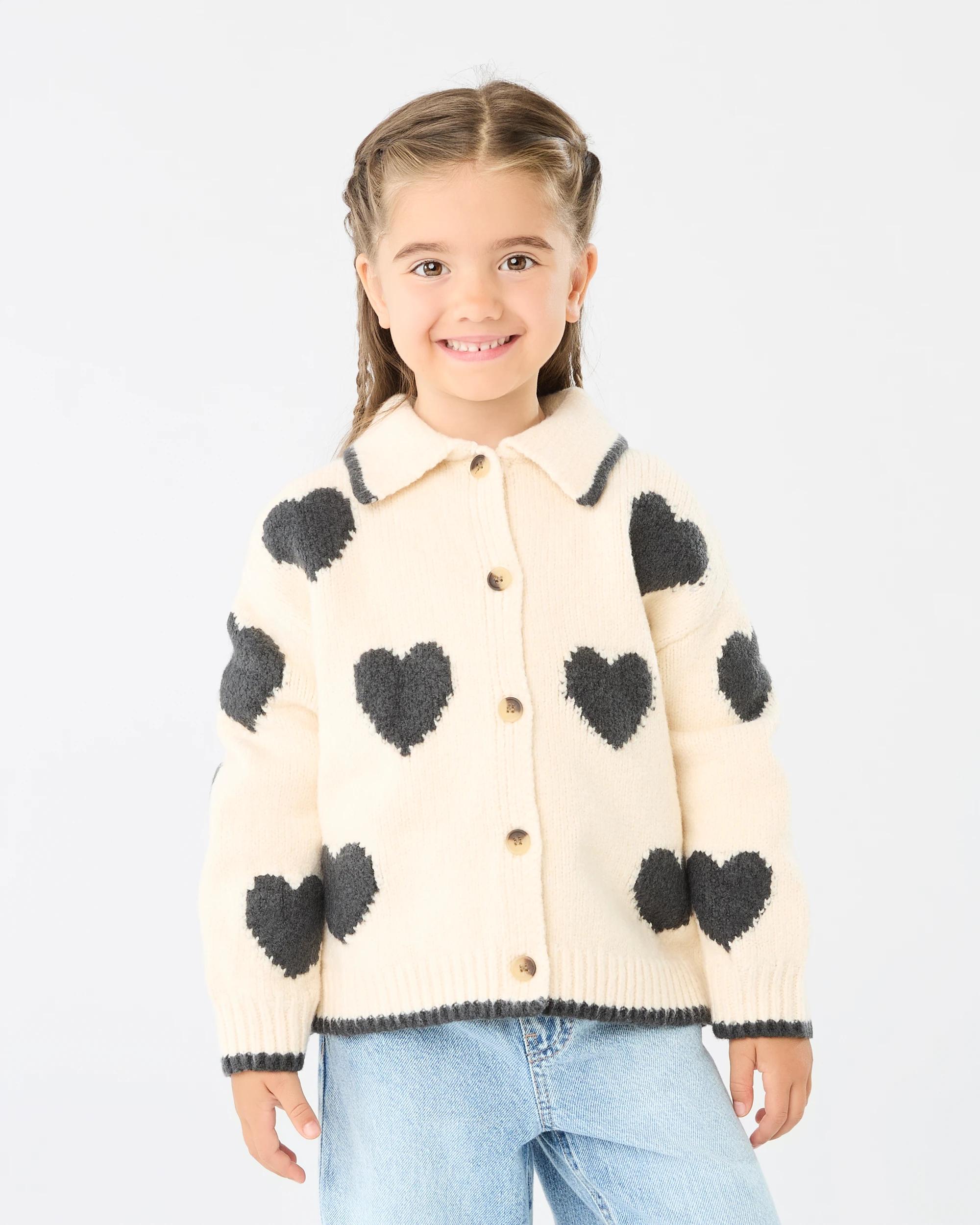 2 Intarsia Collar Cardigan Pmc Chalk, 2 of 10