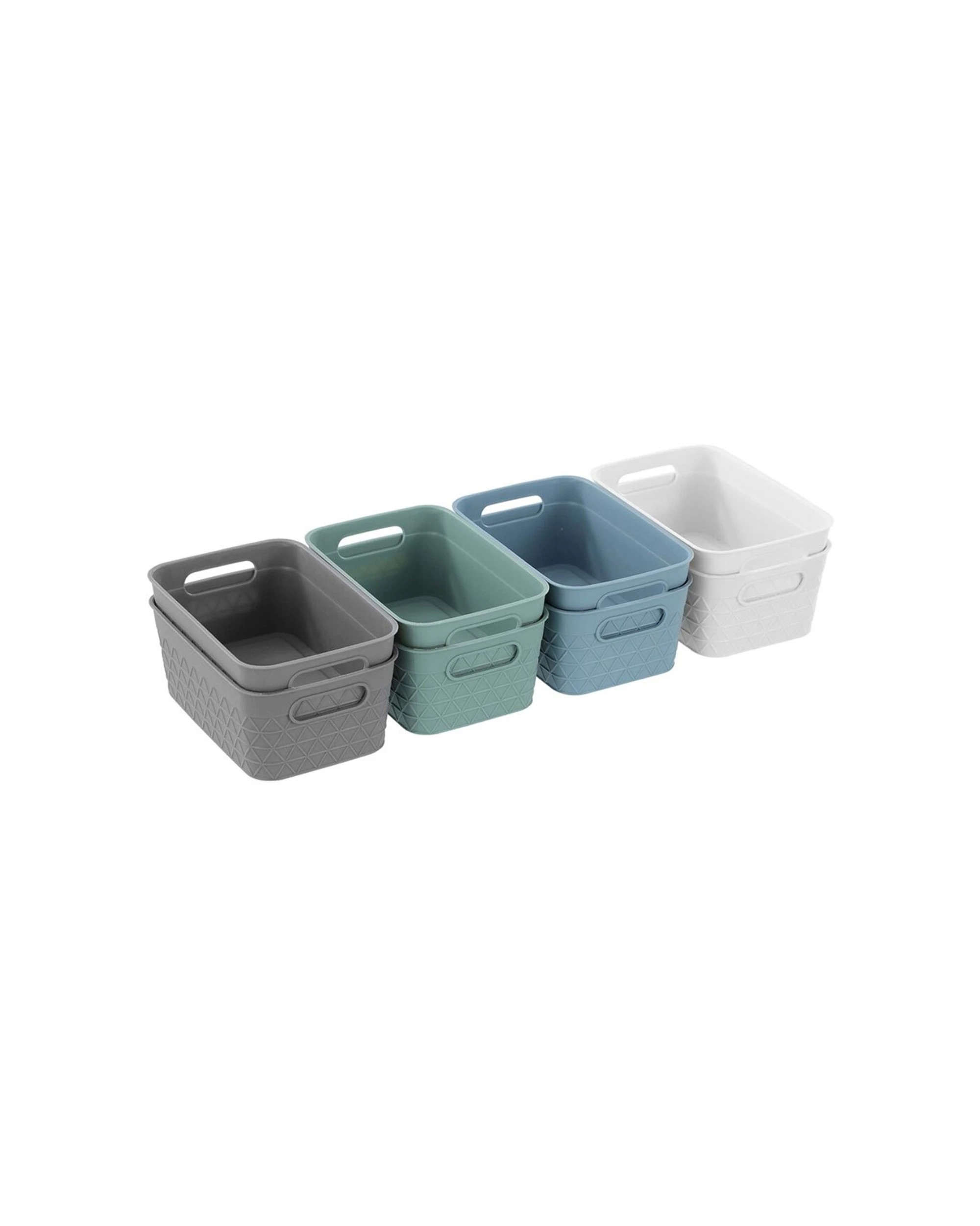 6 Boxsweden 12pc Trinity Basket Built-In Handles 16.5x10.5x6.5cm - Multi, 6 of 6