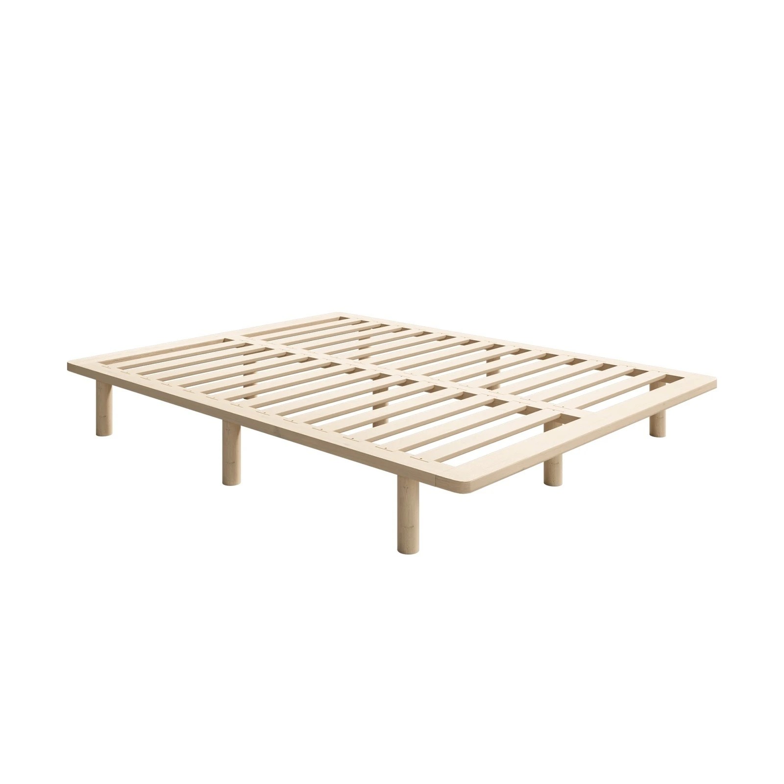 6 Oikiture Bed Frame Double Size Wooden Bed Base Platform Timber
 - Natural, 6 of 10