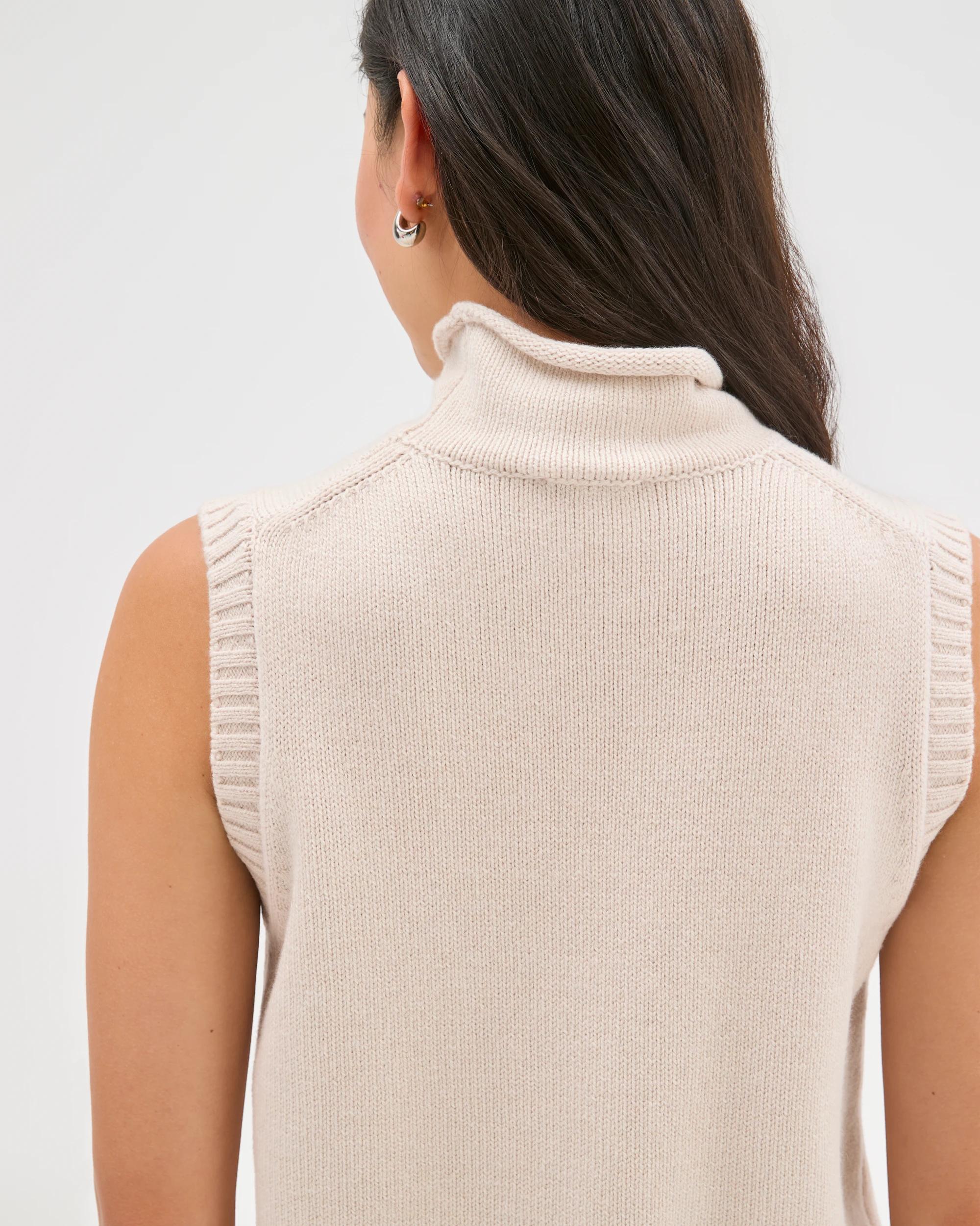 7 Target Woman Australian Cotton Blend High Neck Long Sleeveless Vest GREY MARLE, 7 of 7