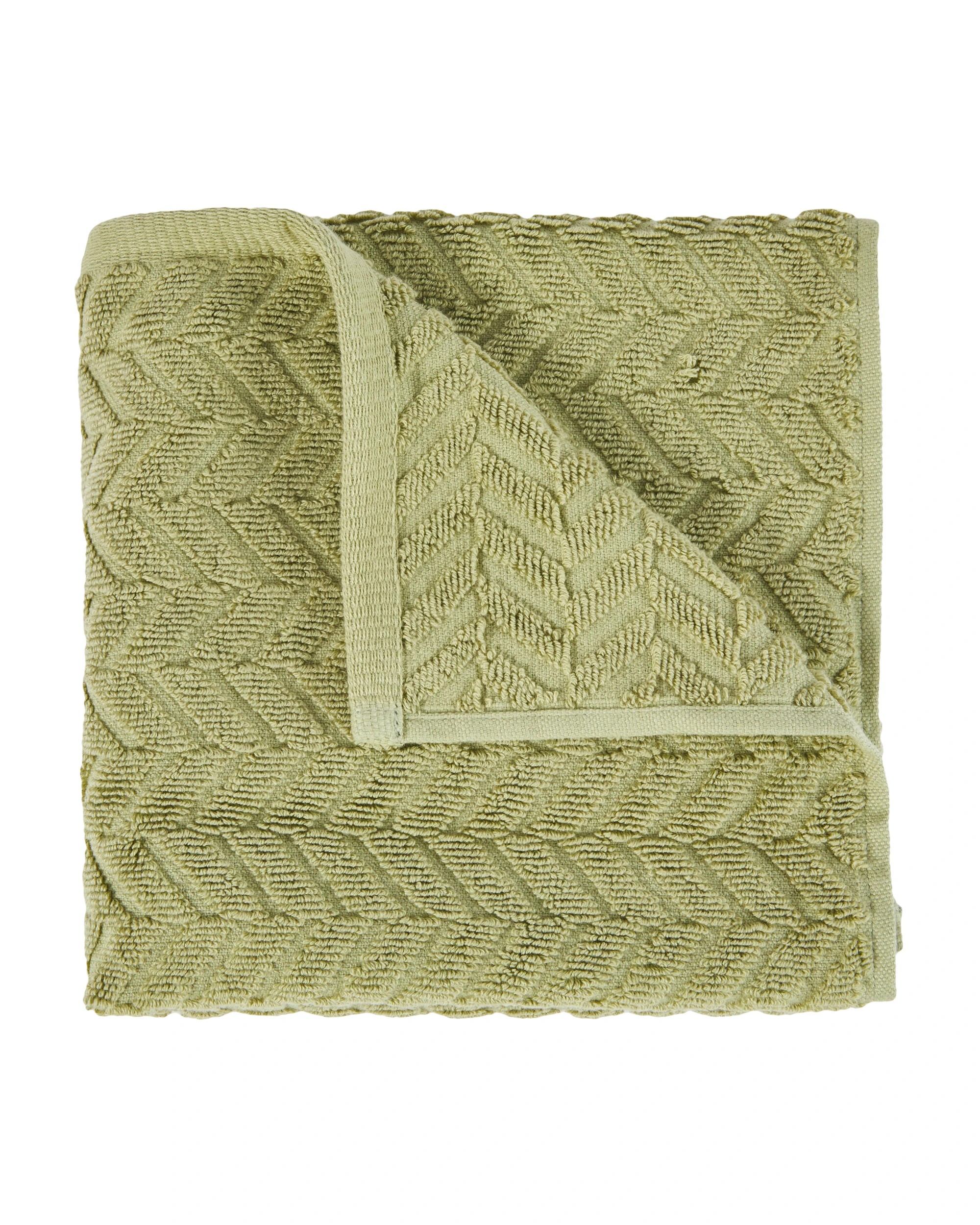 1 Chevron Cotton Hand Towel - Pistachio, 1 of 5
