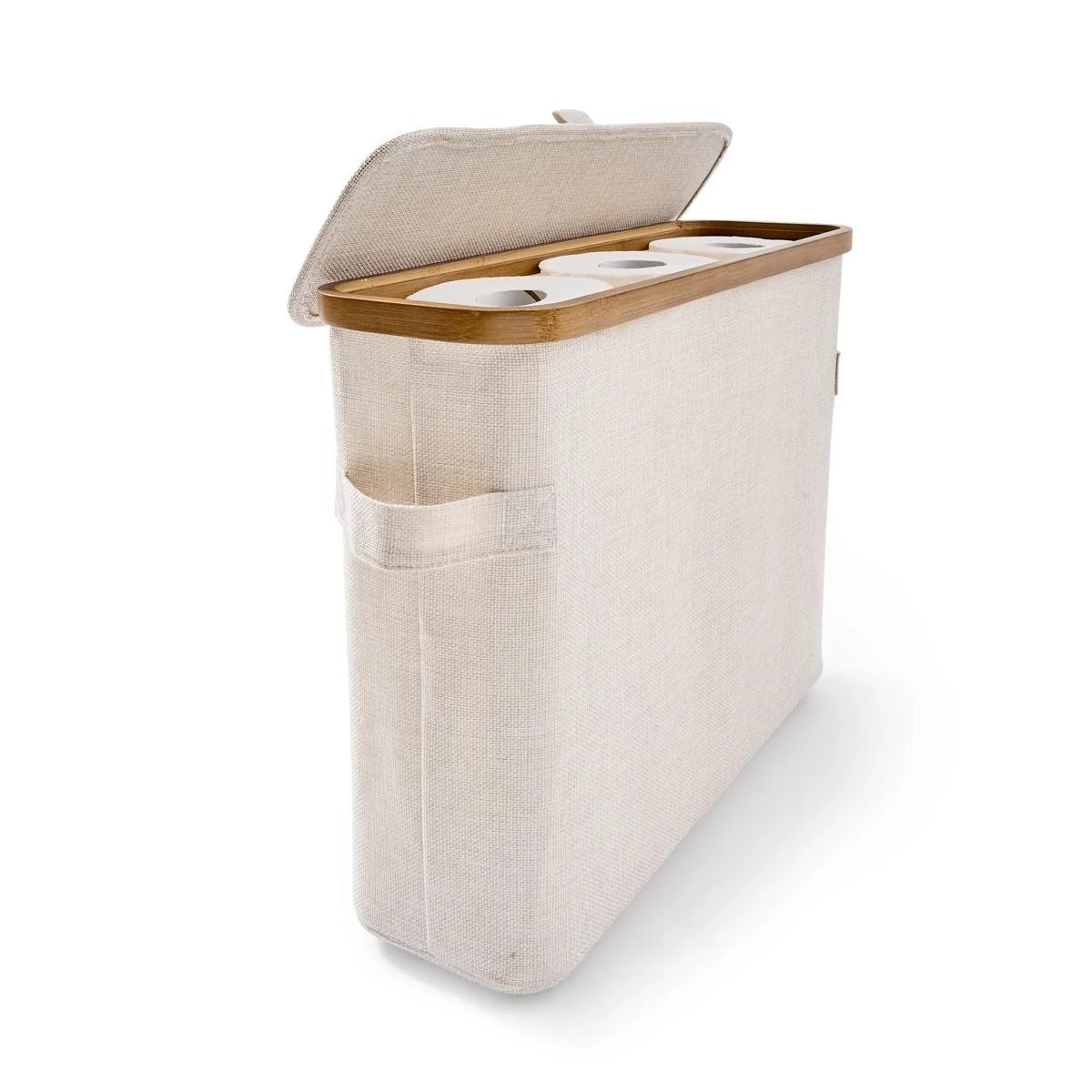 1 Linen Look Toilet Roll Holder, 1 of 9