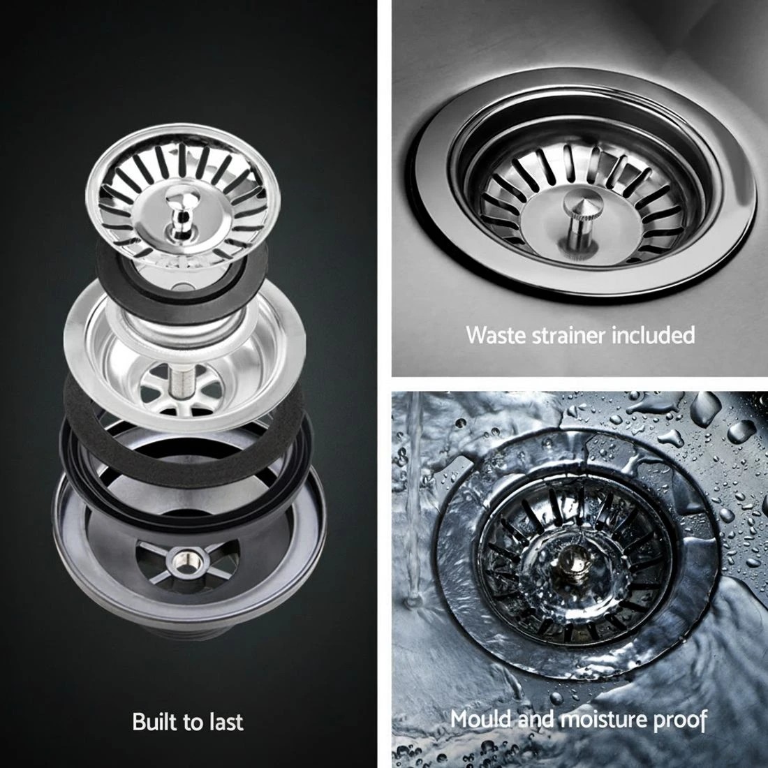 3 Cefito Kitchen Sink Basin Stainless Steel Under/Top/Flush Mount Bowl 122X45CM - Silver, 3 of 4