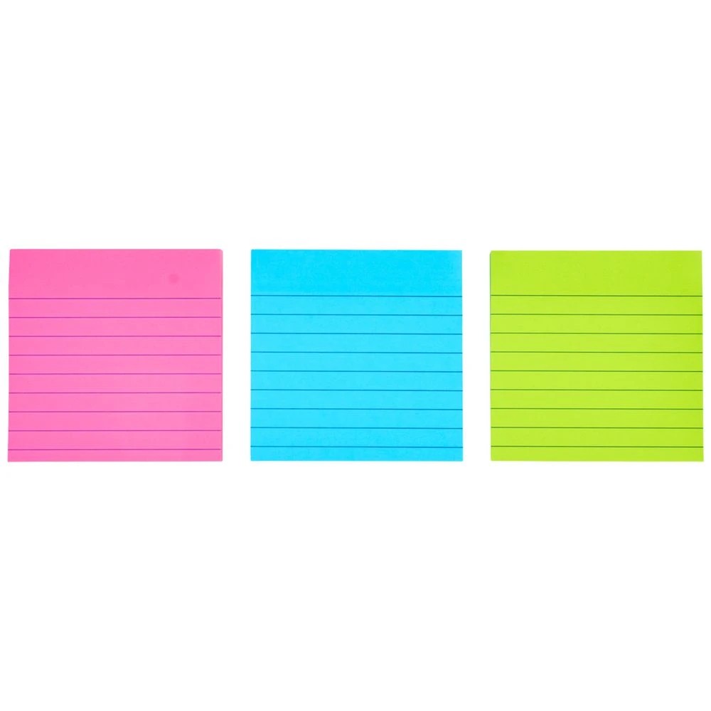 3 J.Burrows Ultra Stick-it Notes 101x101mm Lined Neon 3 Pack, 3 of 4