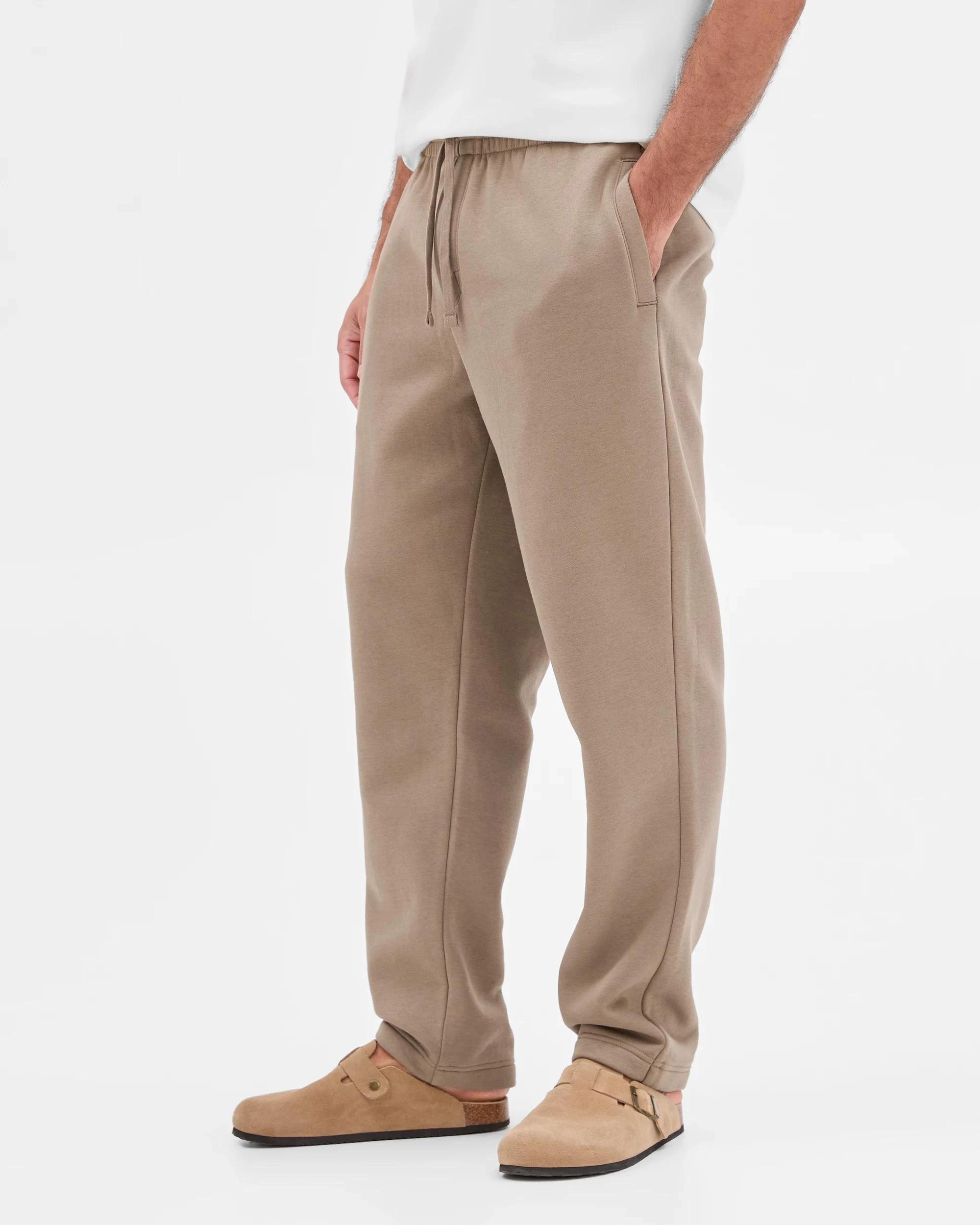 3 Target Man Australian Cotton Blend Uncuffed Trackpants MUSHROOM, 3 of 5