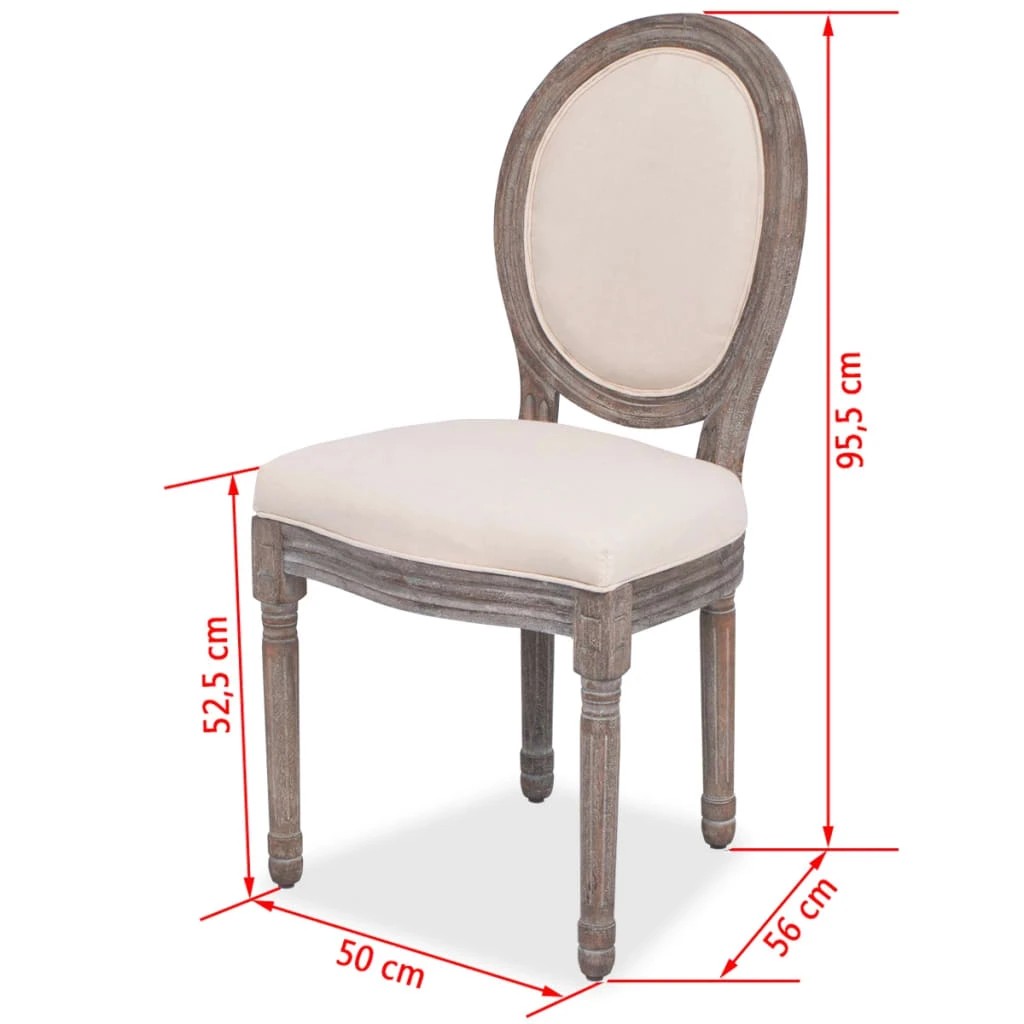 7 Vidaxl Dining Chair Dining Room Chair - Beige, 7 of 7