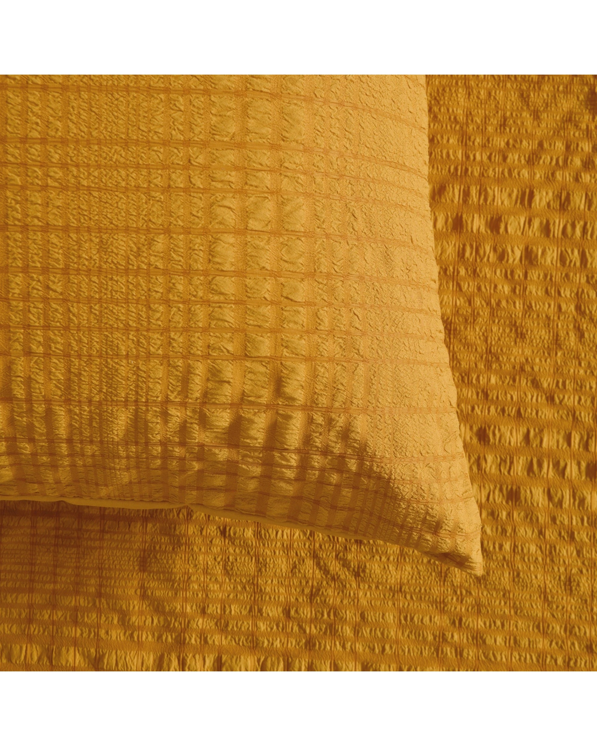 5 Dreamaker Ellis Seersucker Quilt Cover Set - Single Bed - Mustard, 5 of 7