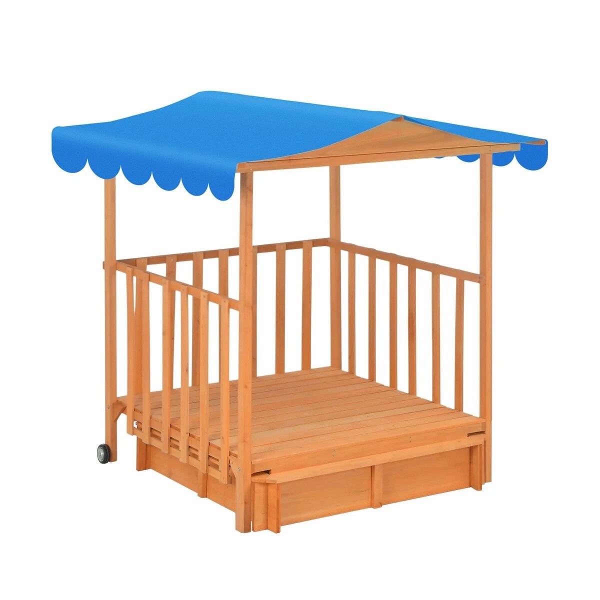 2 Kidbot Kids Playhouse Sand Pit Wooden Box Canopy, 2 of 3