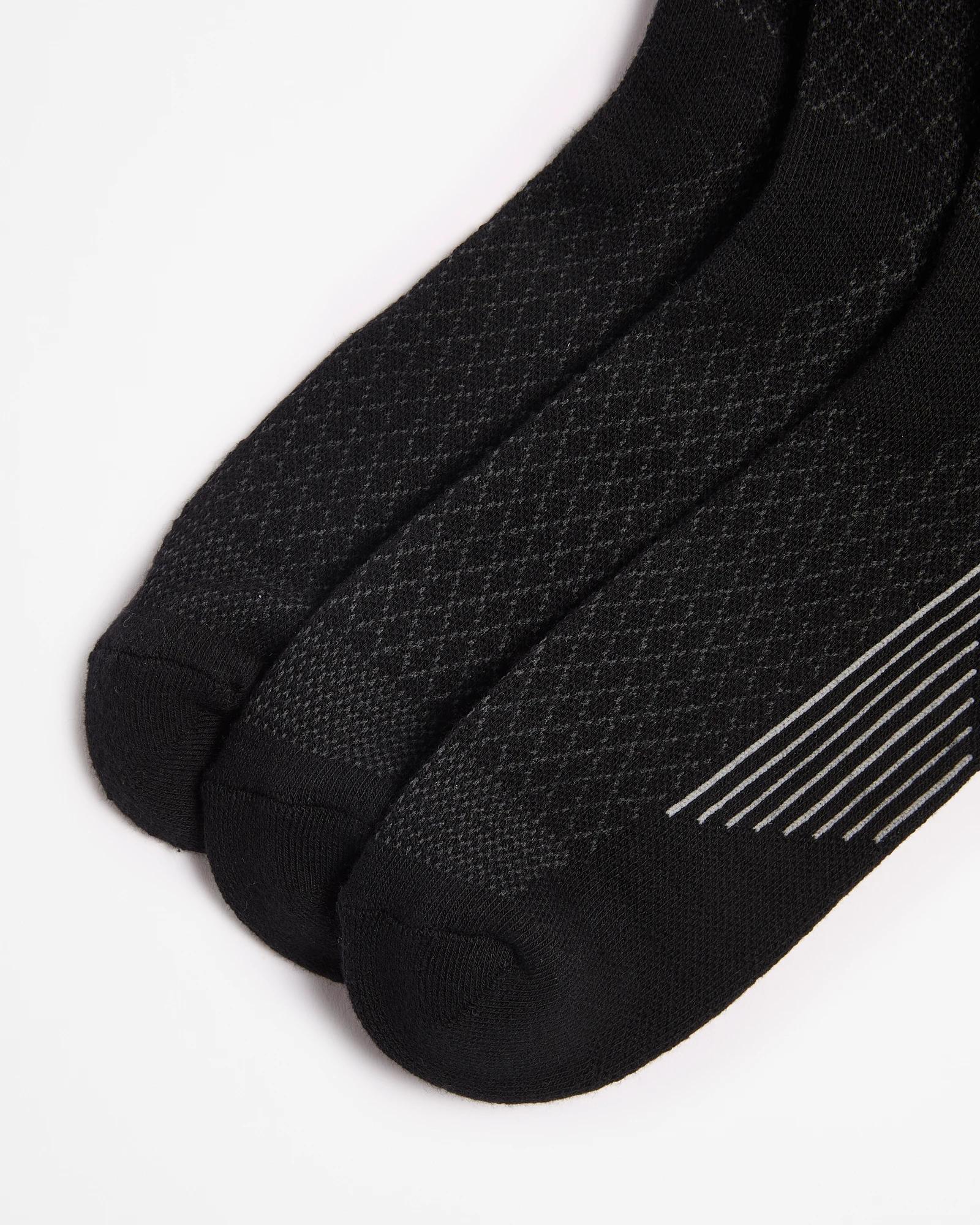 2 Australian Cotton Blend 3 Pack Quarter Crew Performance Socks - Maxx BLACK, 2 of 3