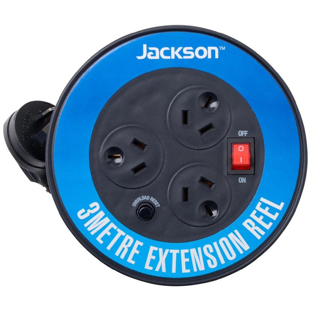 1 Jackson Power Extension Reel 3 Sockets 3m, 1 of 1
