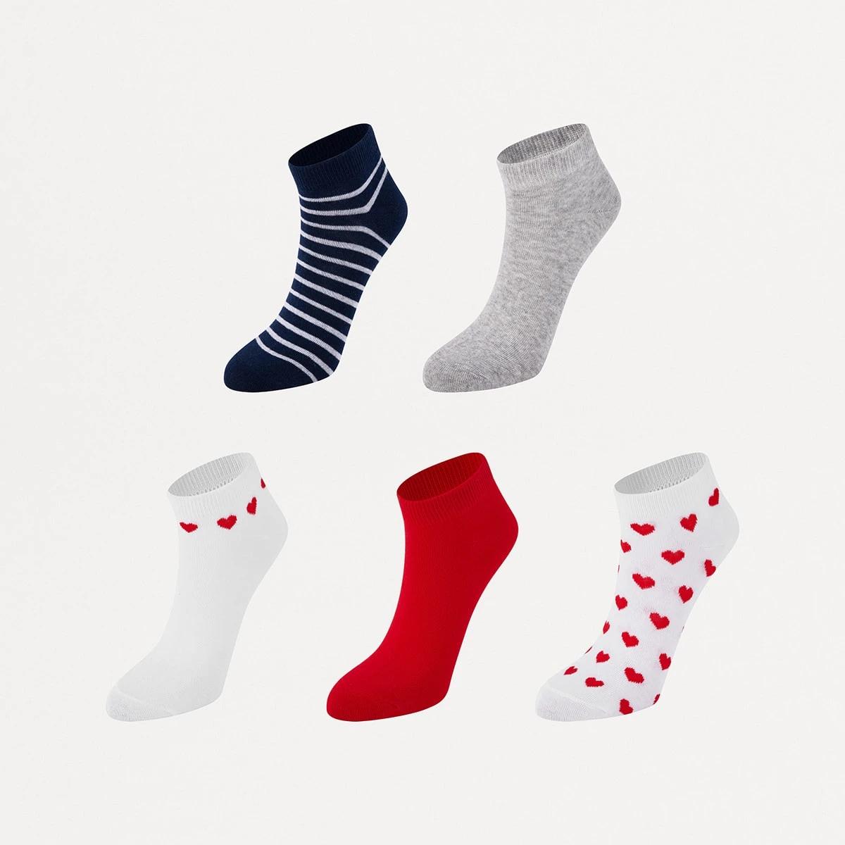 1 5 Pack Fashion Low Cut Socks Hearts, 1 of 3