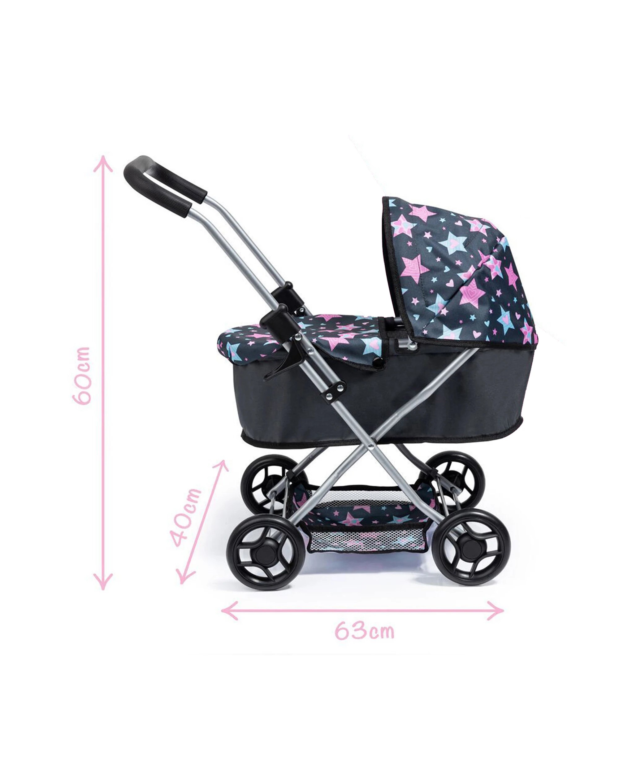 4 Bayer Doll Pram Kids Stroller Pretend Play Foldable Doll Carriage - Multi, 4 of 5