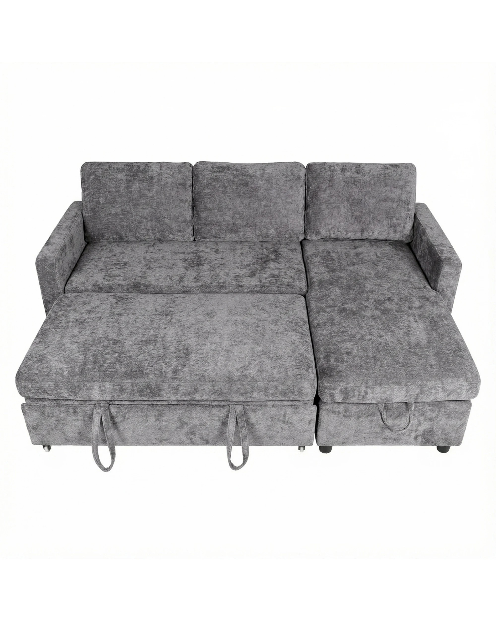 3 Advwin 194cm L Shape Convertible Sleeper Sofa Bed w/ Storage Chaise - Grey, 3 of 10