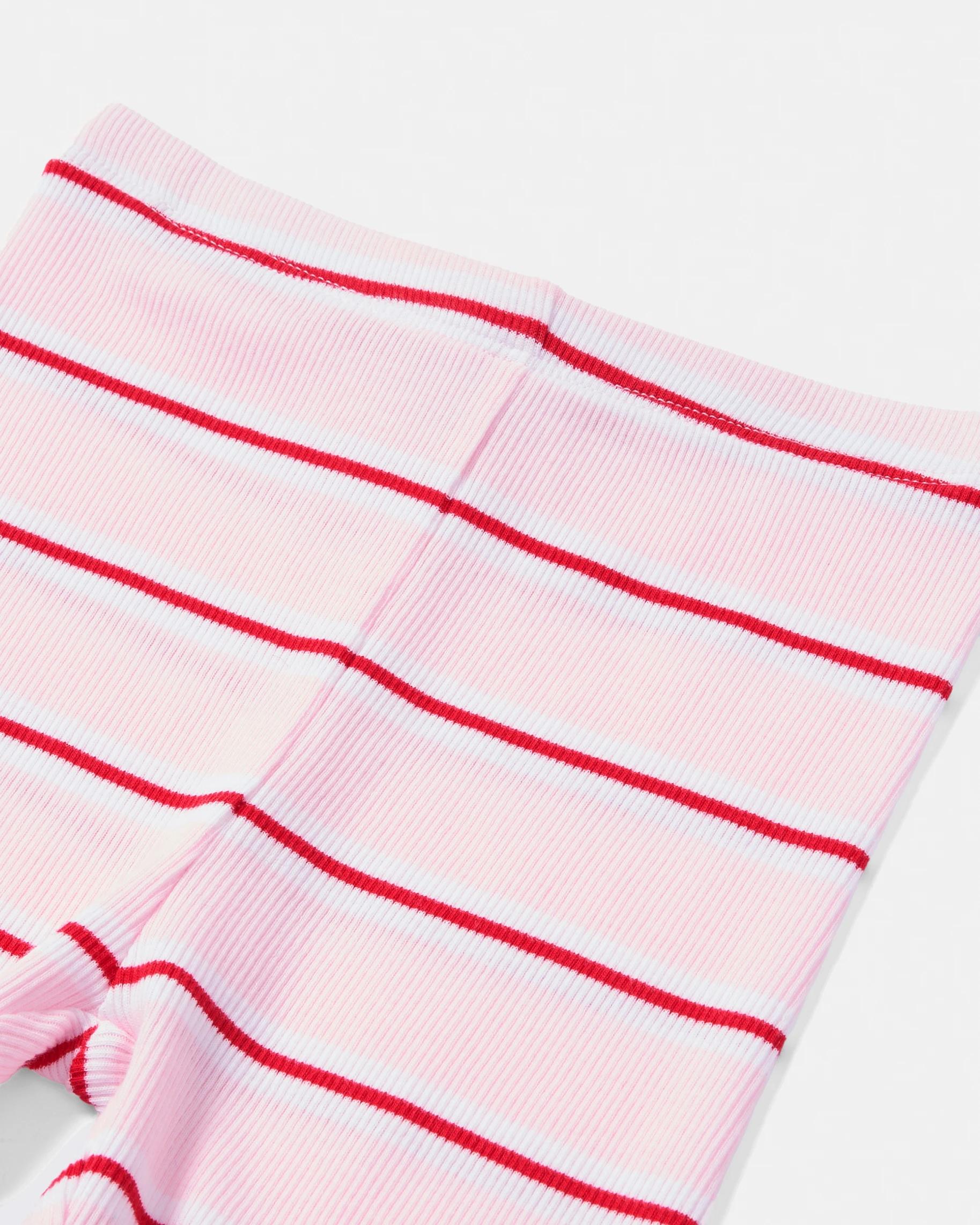 9 Printed Rib Bike Shorts Pnk Stripe, 9 of 9