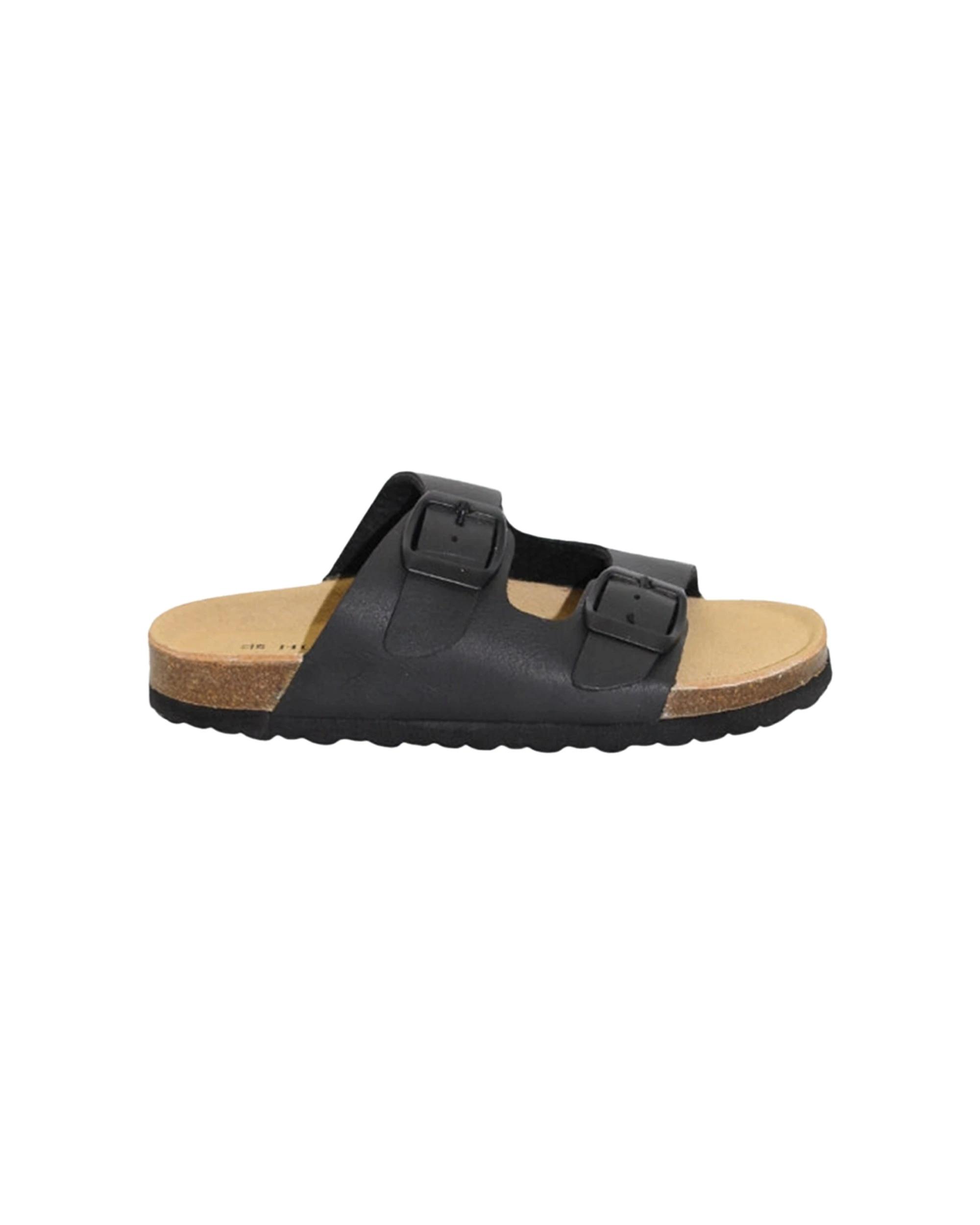 1 Human Shoes Kai Boys Buckle Slip On Sandals Moulded Sole Navy BLACK, 1 of 3