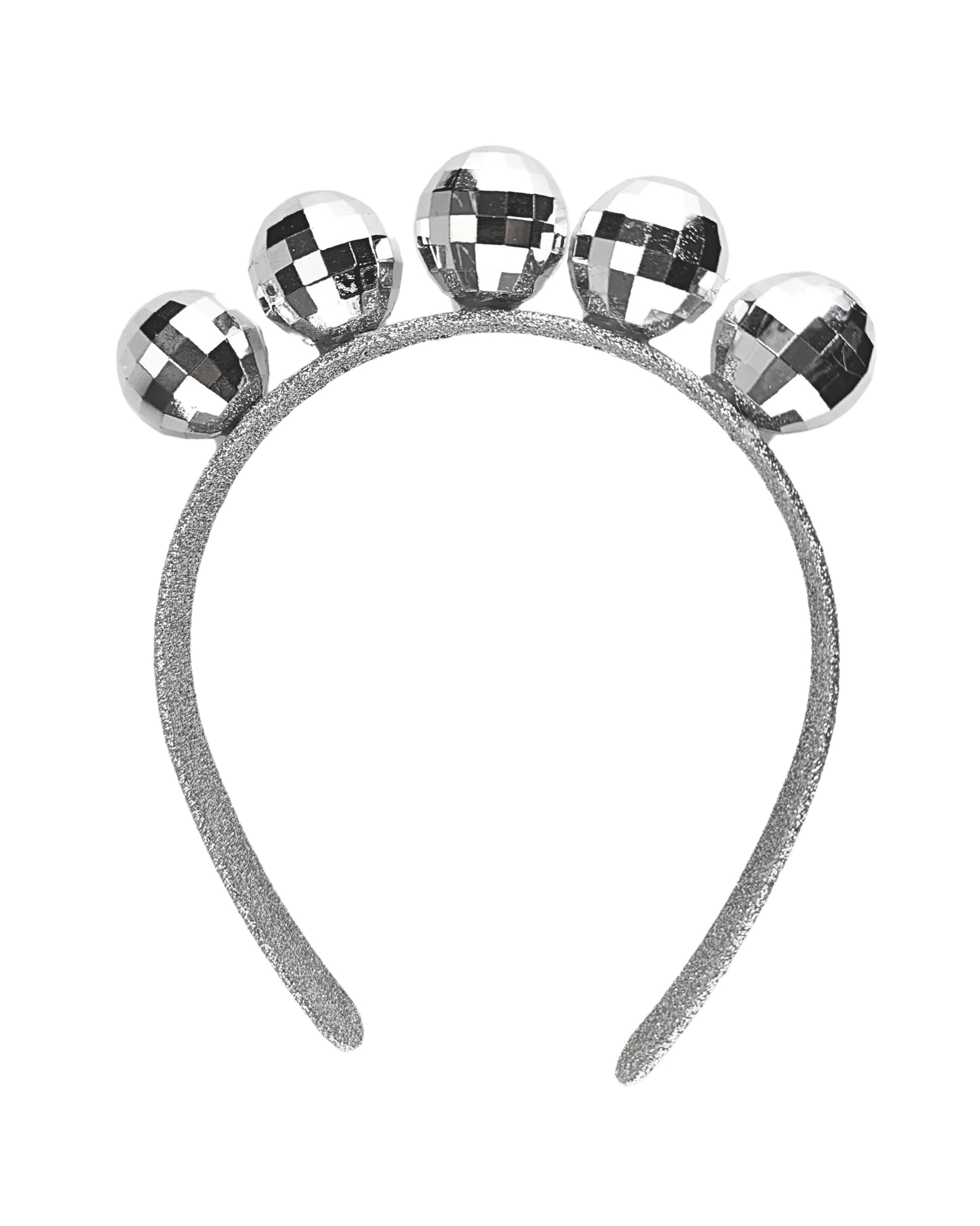 1 Party Maker Disco Ball Headband - One Size - Silver, 1 of 2