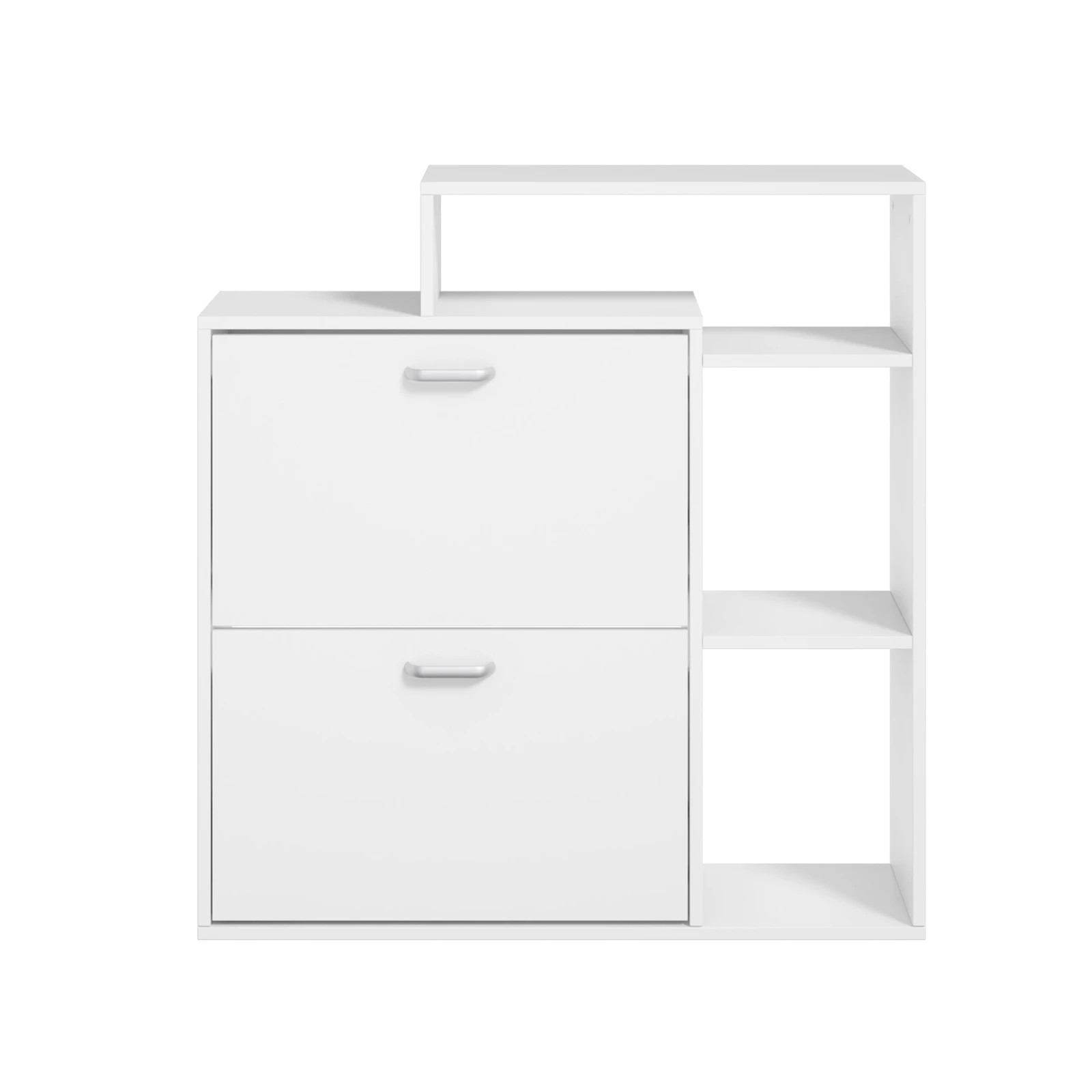 4 Oikiture Shoe Cabinet Storage 2 Doors Shoes Rack Display Wooden Shelves - White, 4 of 8