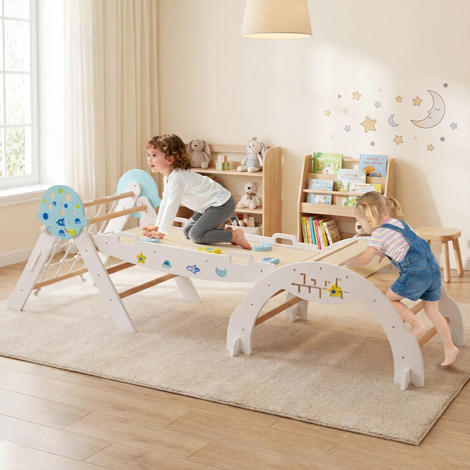 3 Costway Climb Playset 3in1 Triangle Climbing Frame Arch - White, 3 of 3