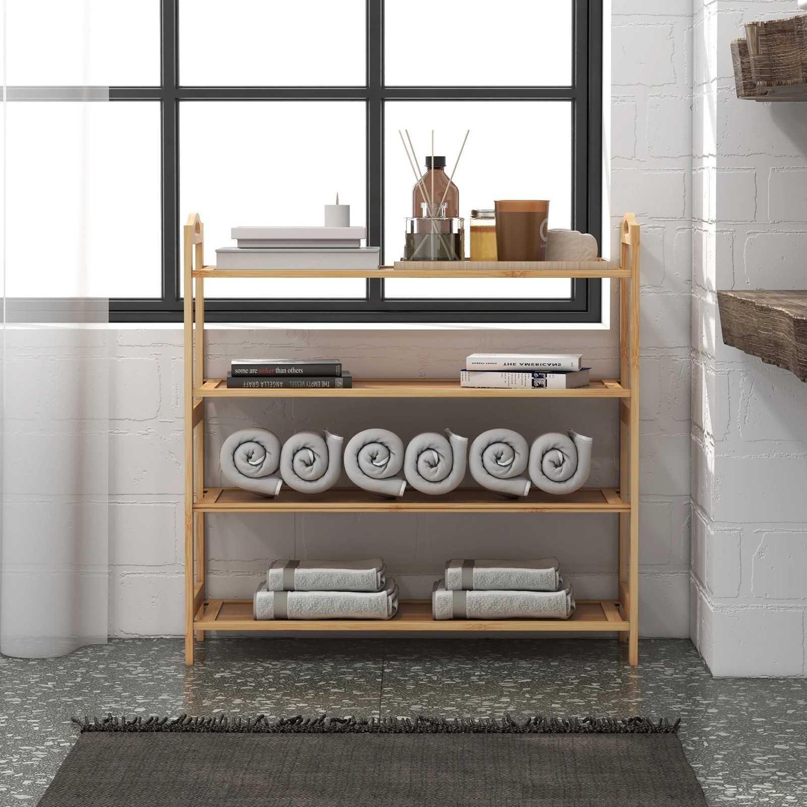 5 Casa Decor 4-Tier Bamboo Shoe Rack, Durable, Space Saving, Stylish Storage - Oak - Brown, 5 of 10