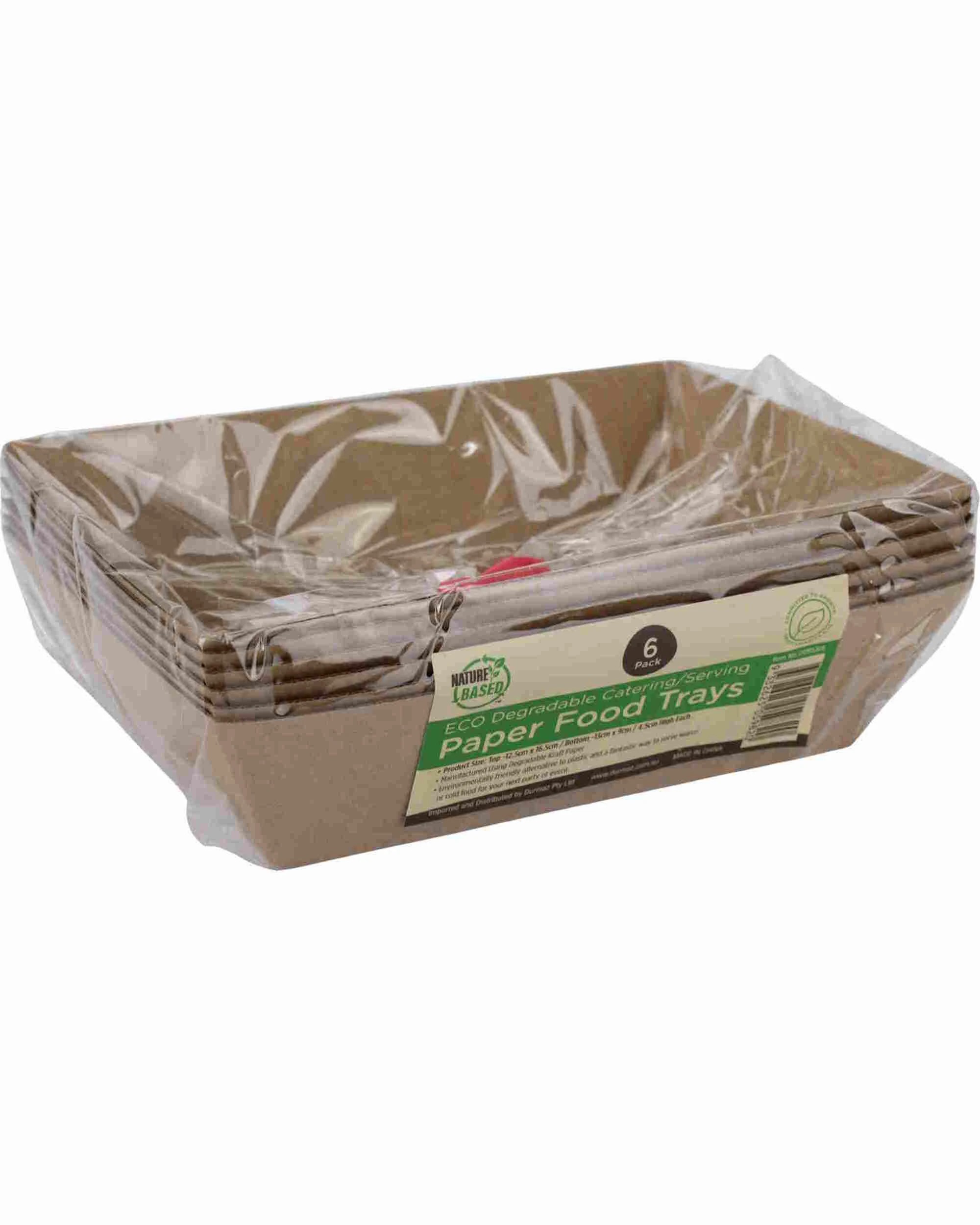 3 Durmaz Brown Kraft Paper Food Trays 12.5cm x 16.5cm Pack of 6, 3 of 3