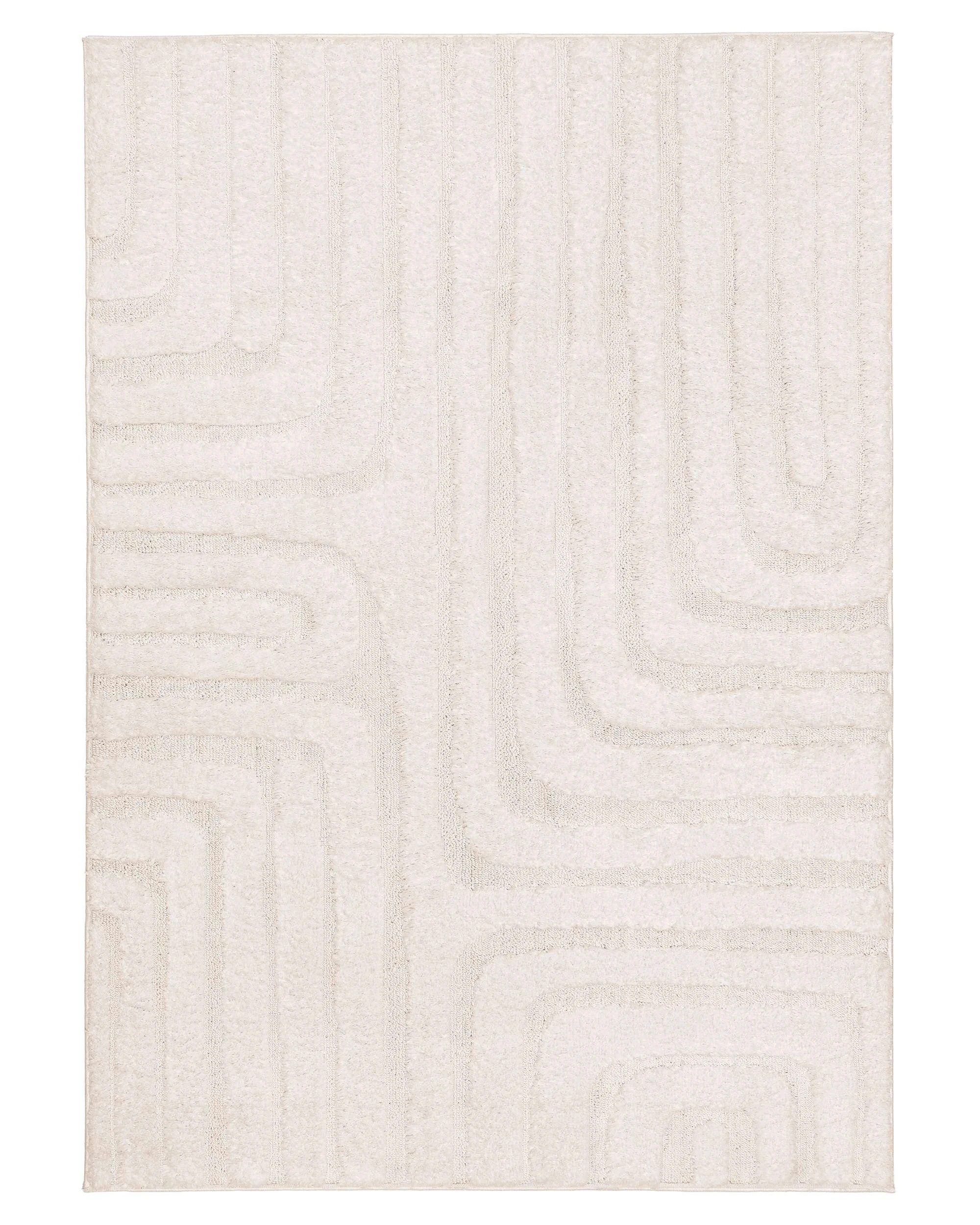 1 Loopsie Noto Striped Rug-290cm x 200cm - White, 1 of 8