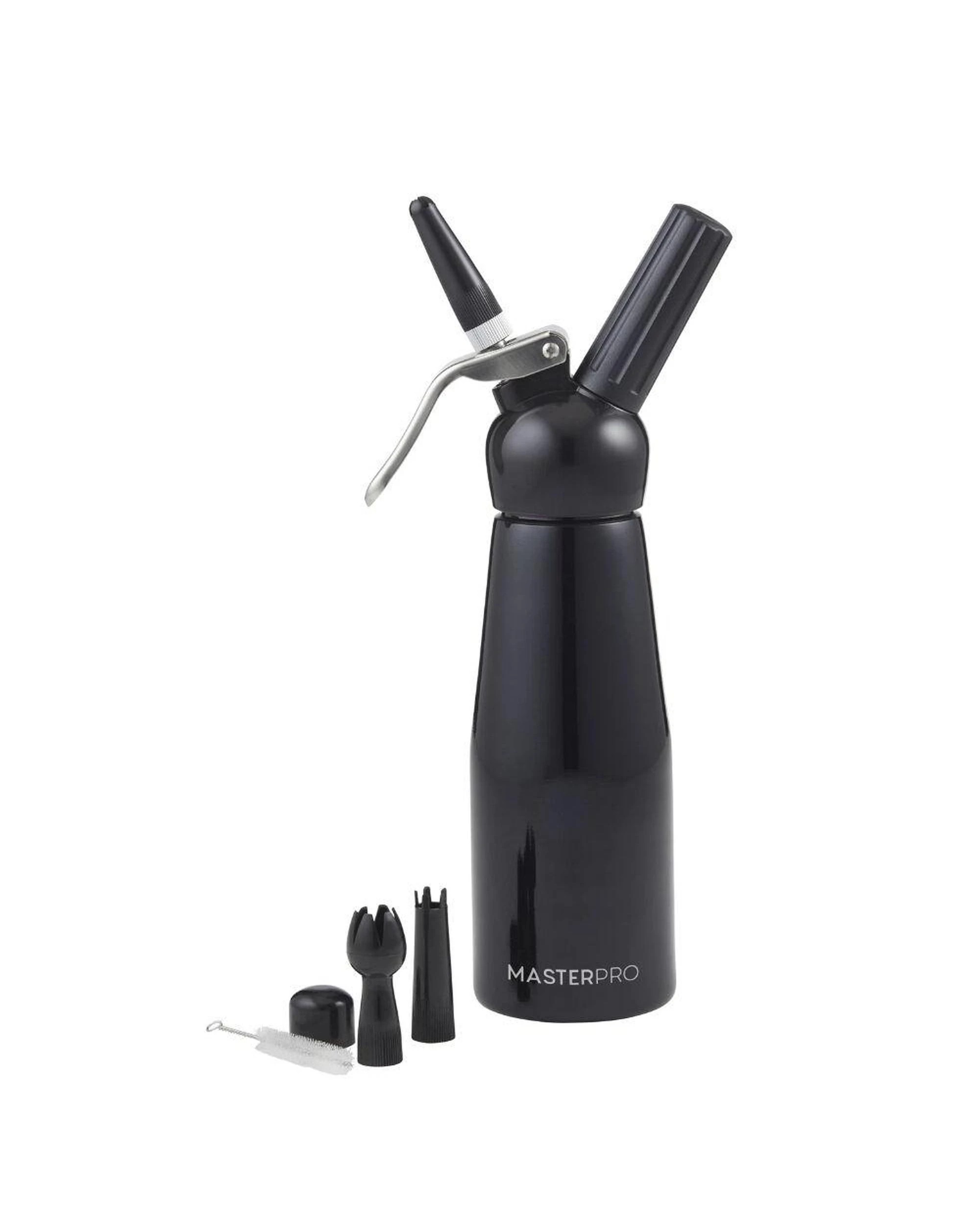 1 MasterPro Cream Whipper 500ml & 3 Nozzles Black, 1 of 3