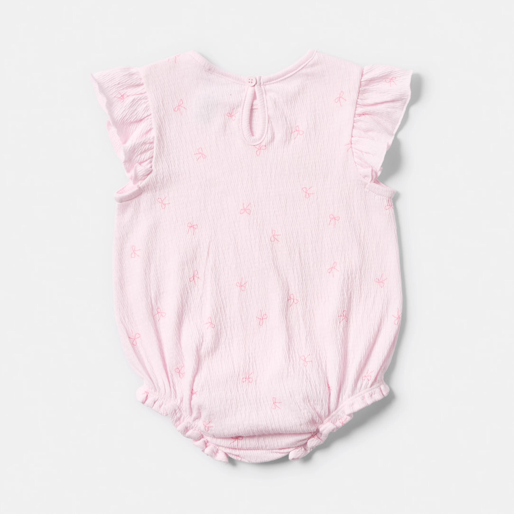 2 Short Sleeve Crinkle Bodysuit BALLERINA DITSY BOWS, 2 of 3