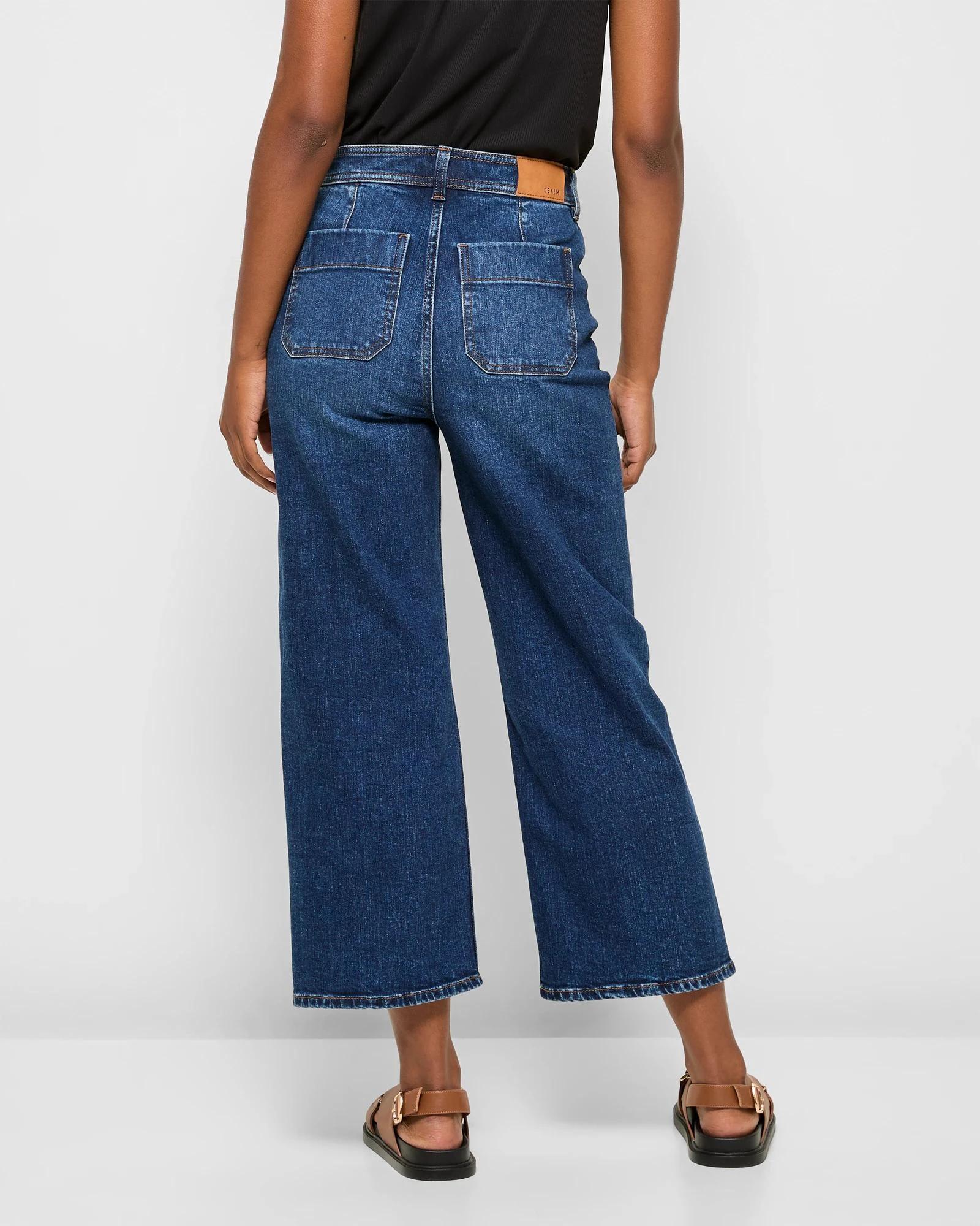 4 Target Petites Petites Crop Length Wide Leg Denim Jeans - Kelsey NIAGRA BLUE, 4 of 5